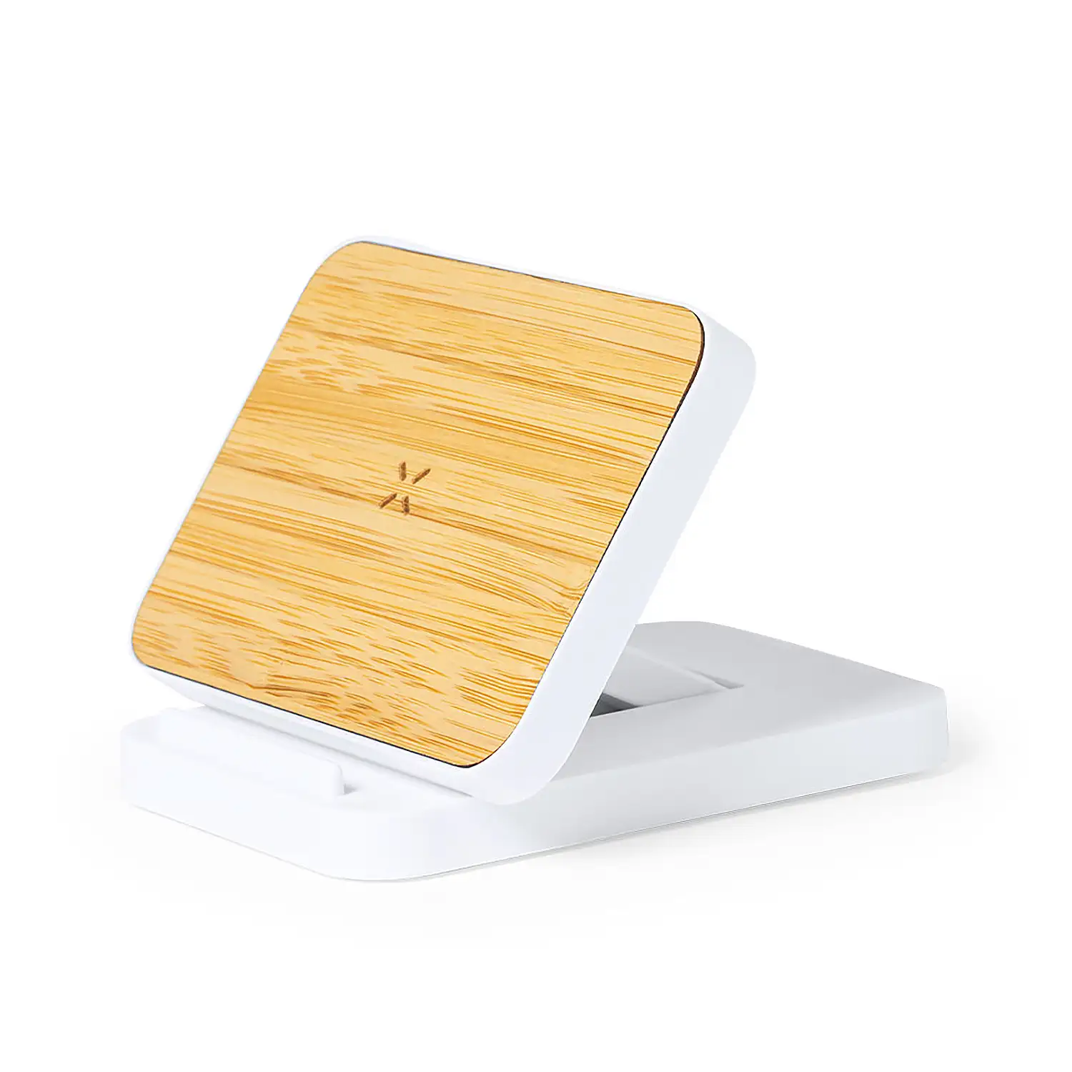 Cargador nature bambú Inalámbrico 15W. Carga rápida .Plegable