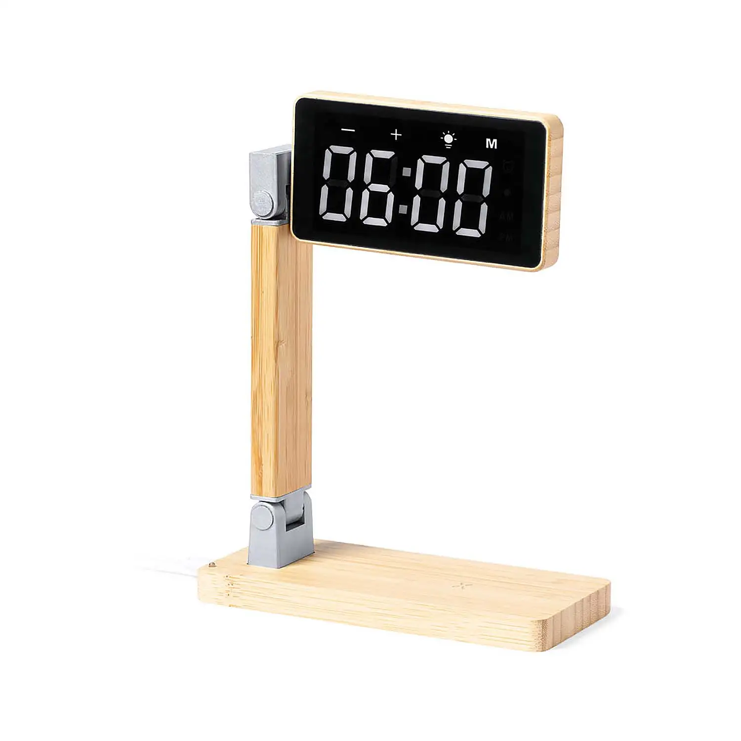 Reloj Multifunción leds. Cargador Inalámbrico 15W. Salida USB. Plegable