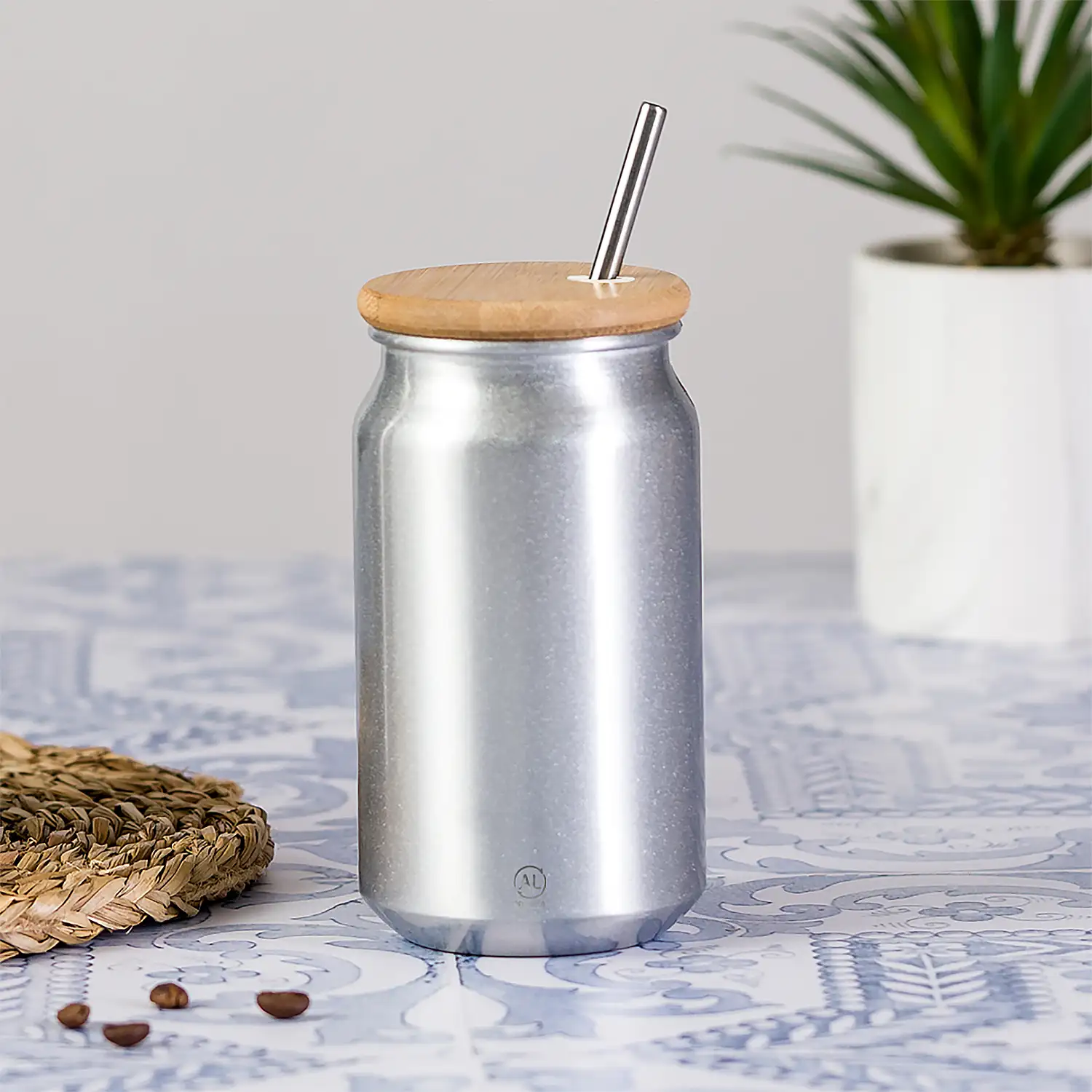  Vaso aluminio y bambú 430 ml