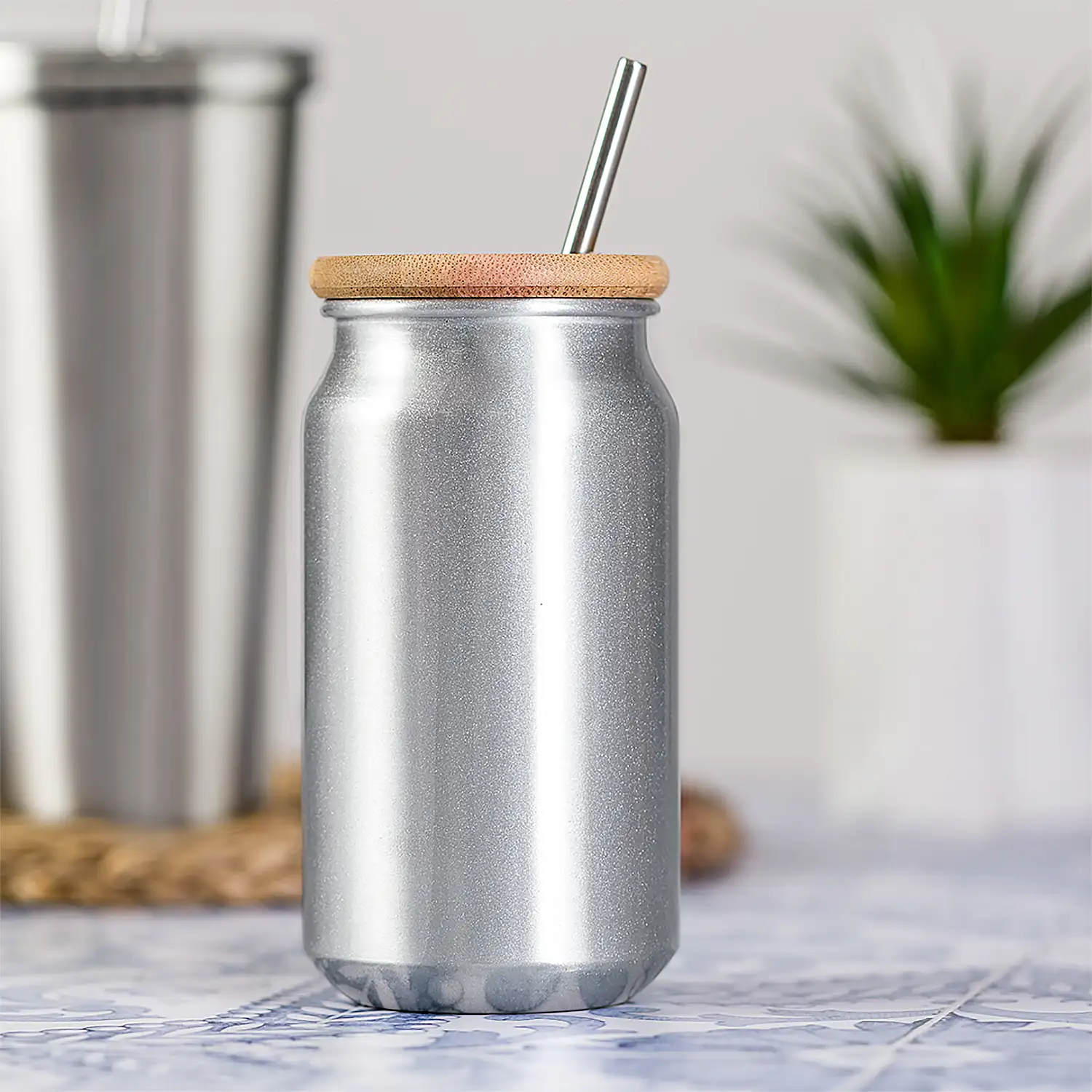  Vaso aluminio y bambú 430 ml
