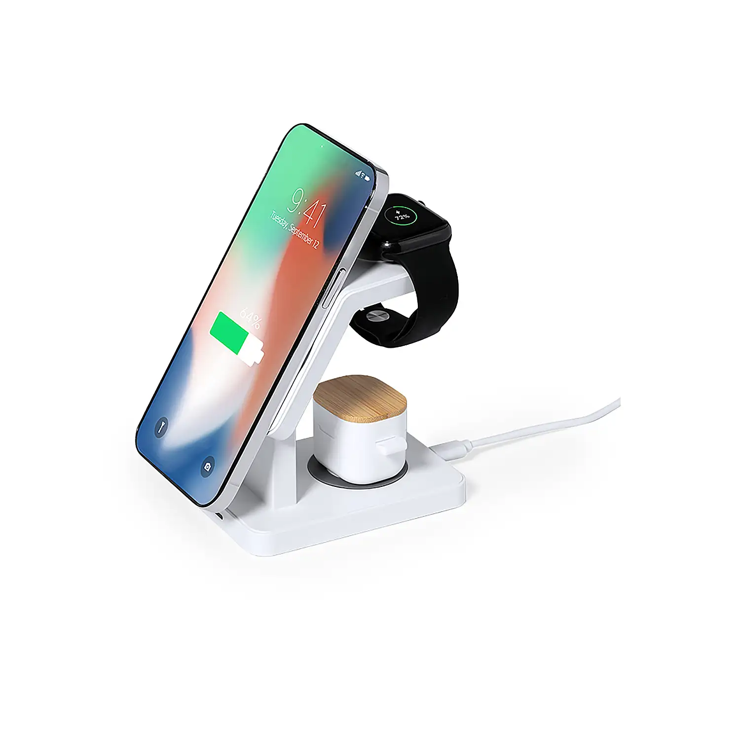 Cargador inalámbrico 3 en 1 de 15W. Magnético Magsafe.