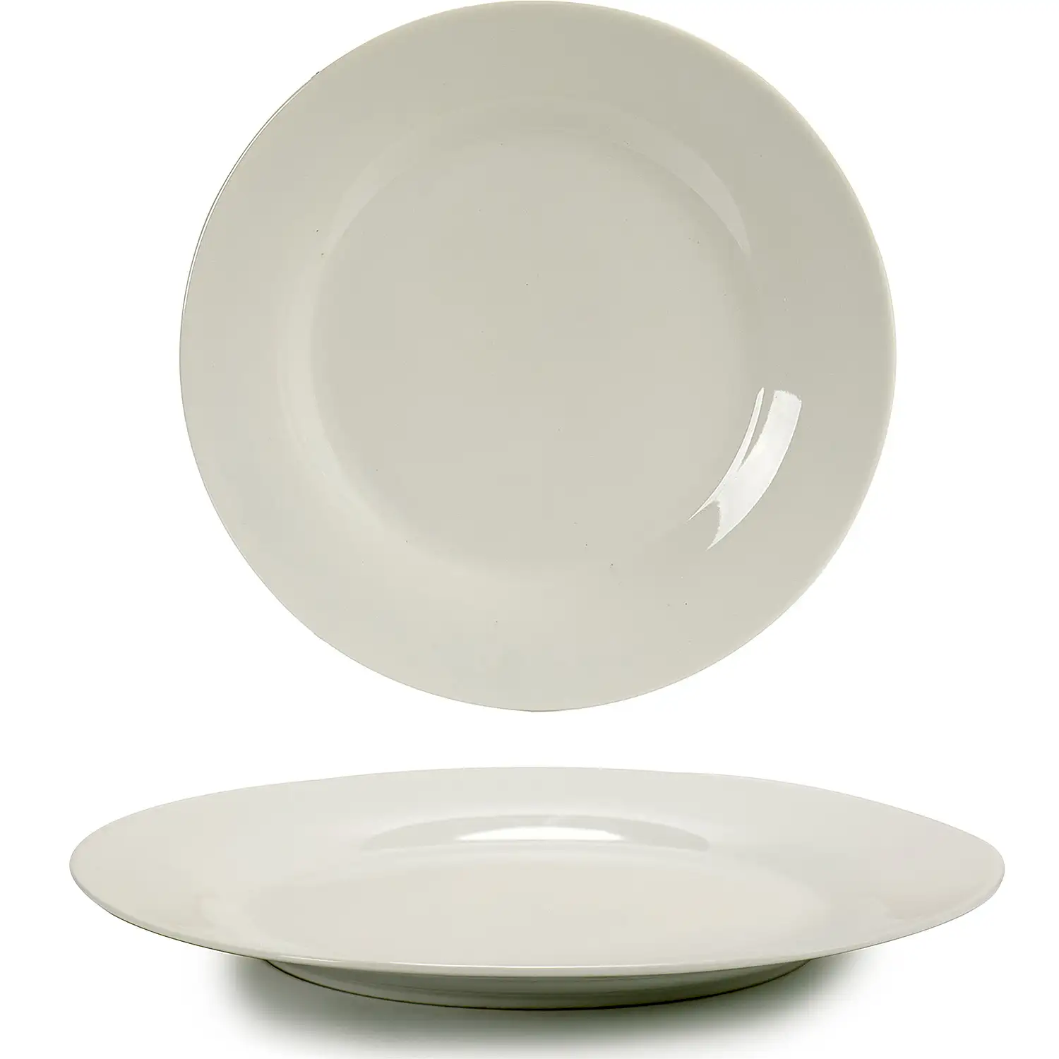 Set de 6 platos llanos blancos clásicos – Sándalo deco