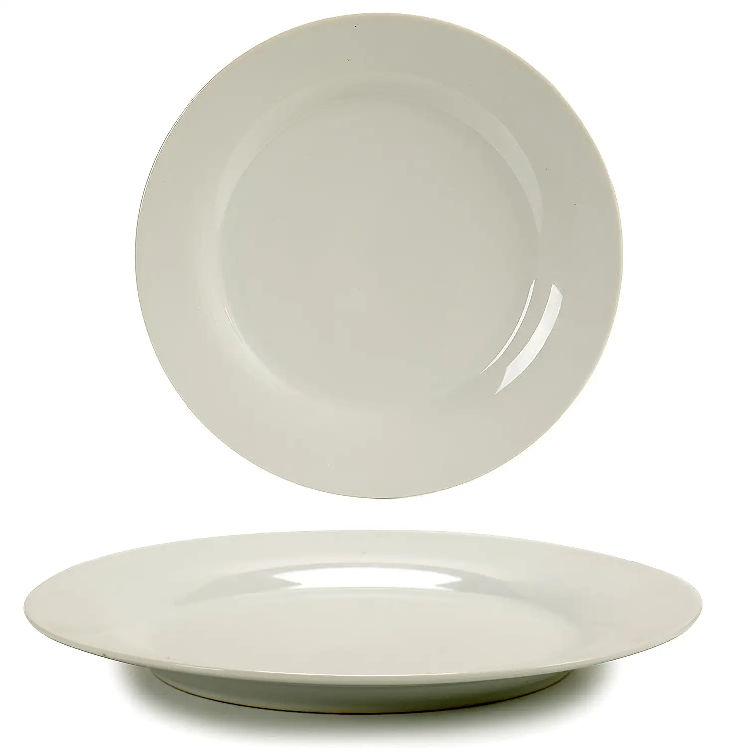 Set de 6 platos llanos de porcelana 24,5 cm.