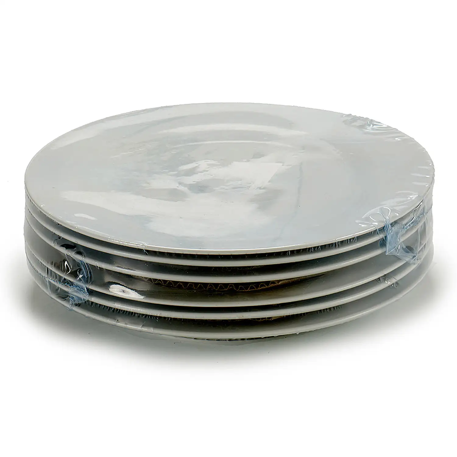 Set de 6 platos llanos de porcelana 24,5 cm.