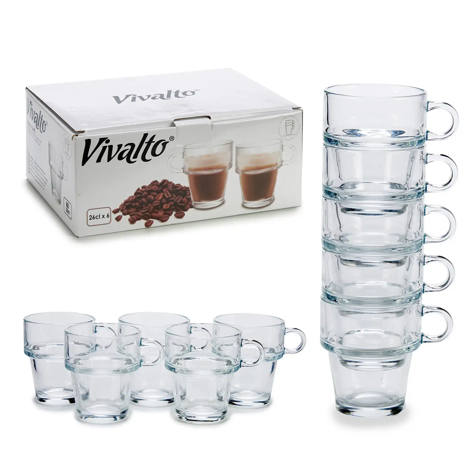 Set de 6 tazas apilables 26 cl.