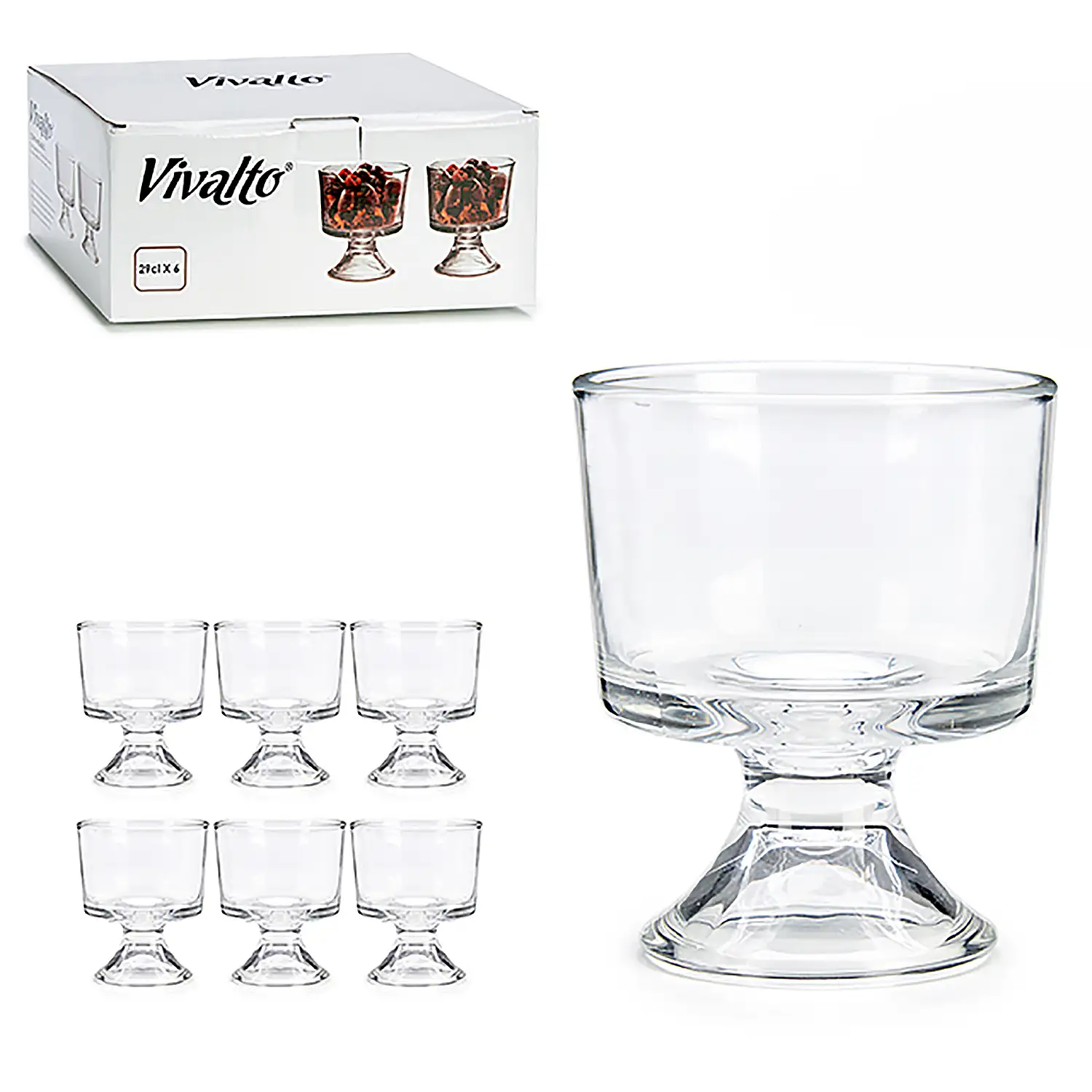 Set de 6 copas de helado 29 cl.