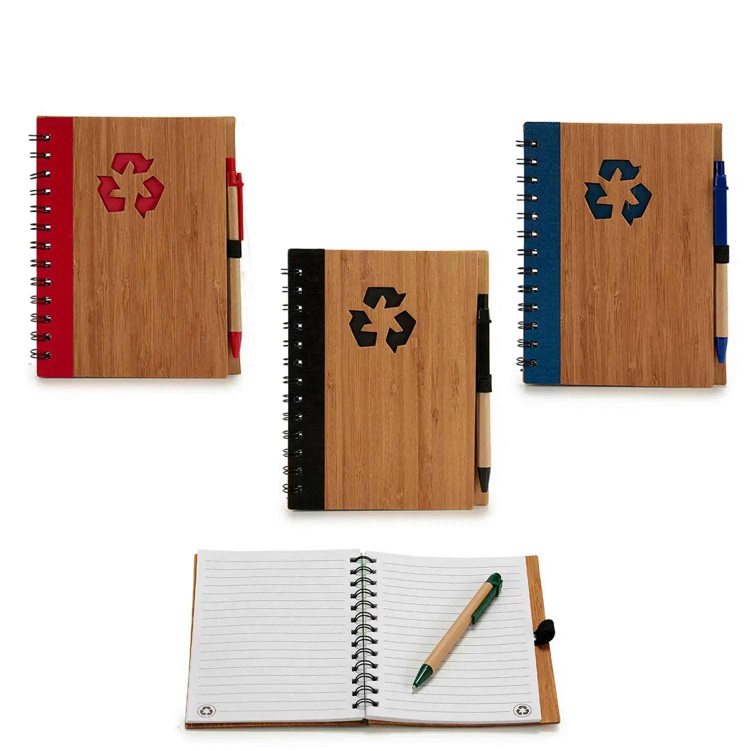 PACK 4 LIBRETAS BAMBU RECICL Y BOLI 18X14CM S4