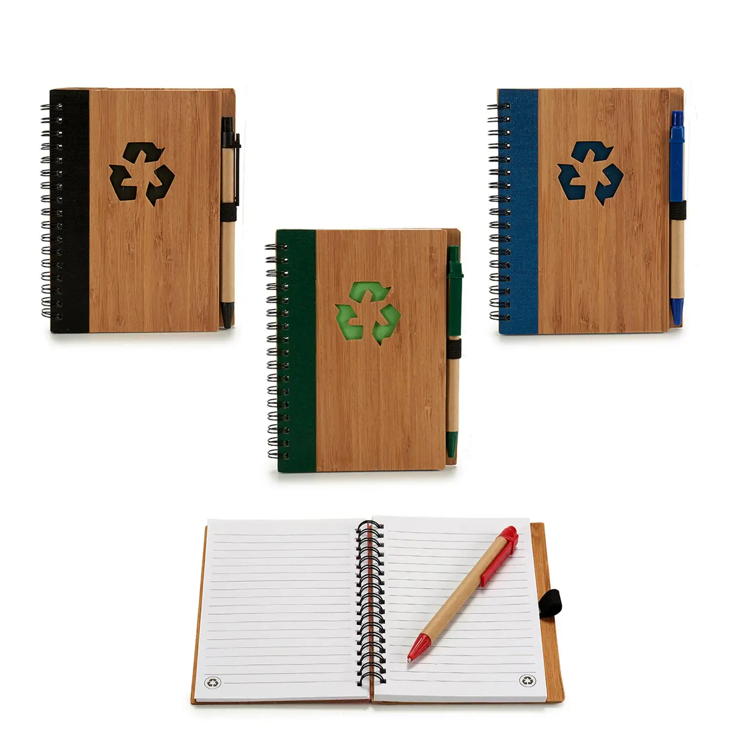 PACK 4 LIBRETAS BAMBU RECICL Y BOLI 16X12CM S4