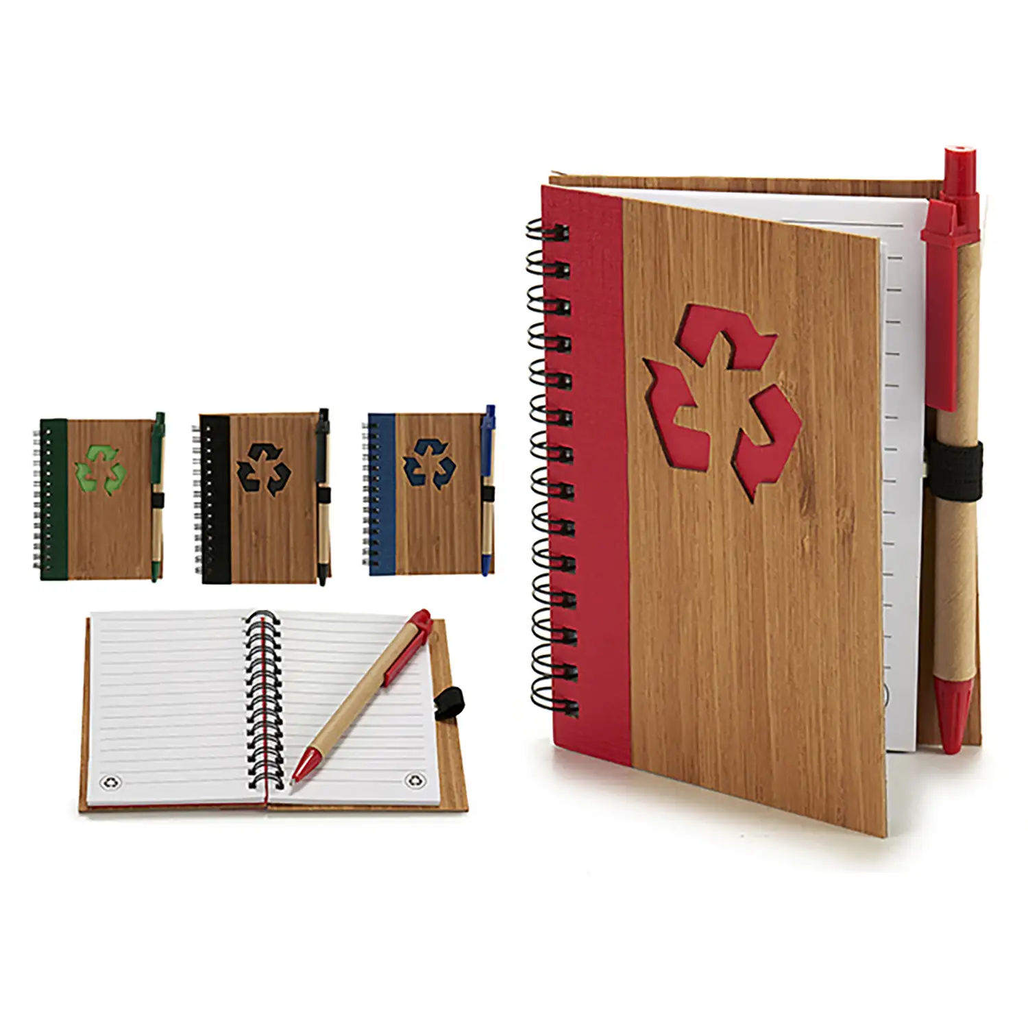 PACK 4 LIBRETAS BAMBU RECICL Y BOLI 13X10CM S4