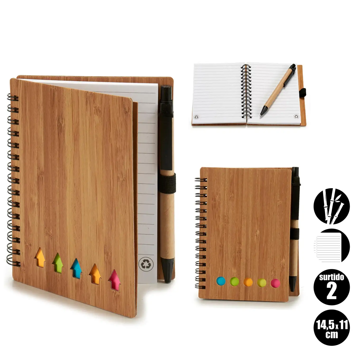 PACK 2 LIBRETAS BAMBU BOLI Y POSITS 14,5X11CM S2