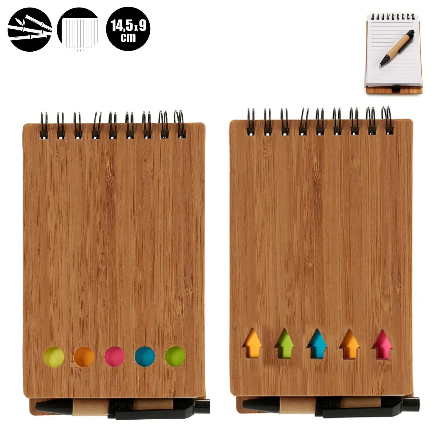 PACK 2 LIBRETAS BAMBU BOLI Y POSITS 14,5X9CM S2