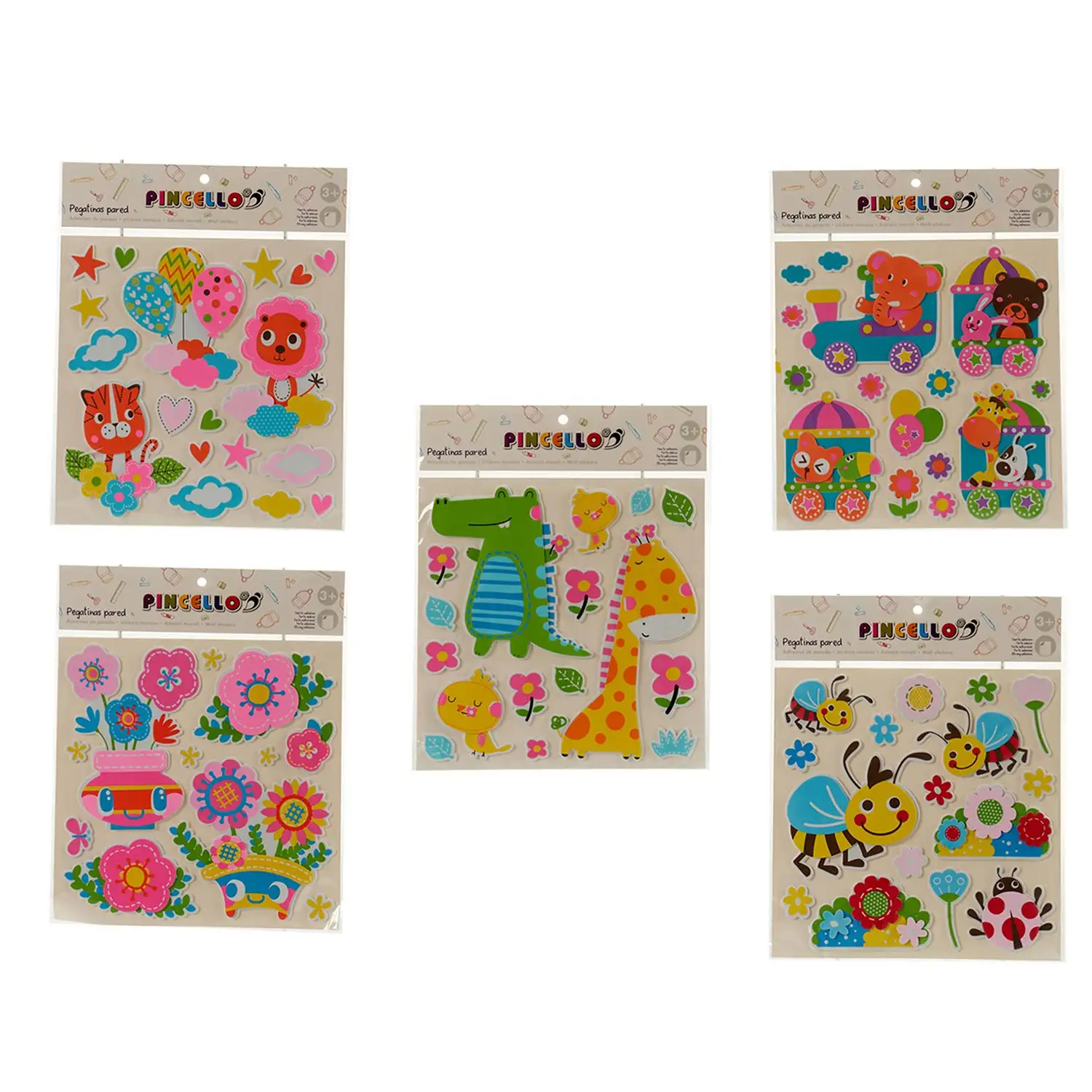 PACK 6 PEGATINAS PARED 38X32CM VARIADAS SURT 6