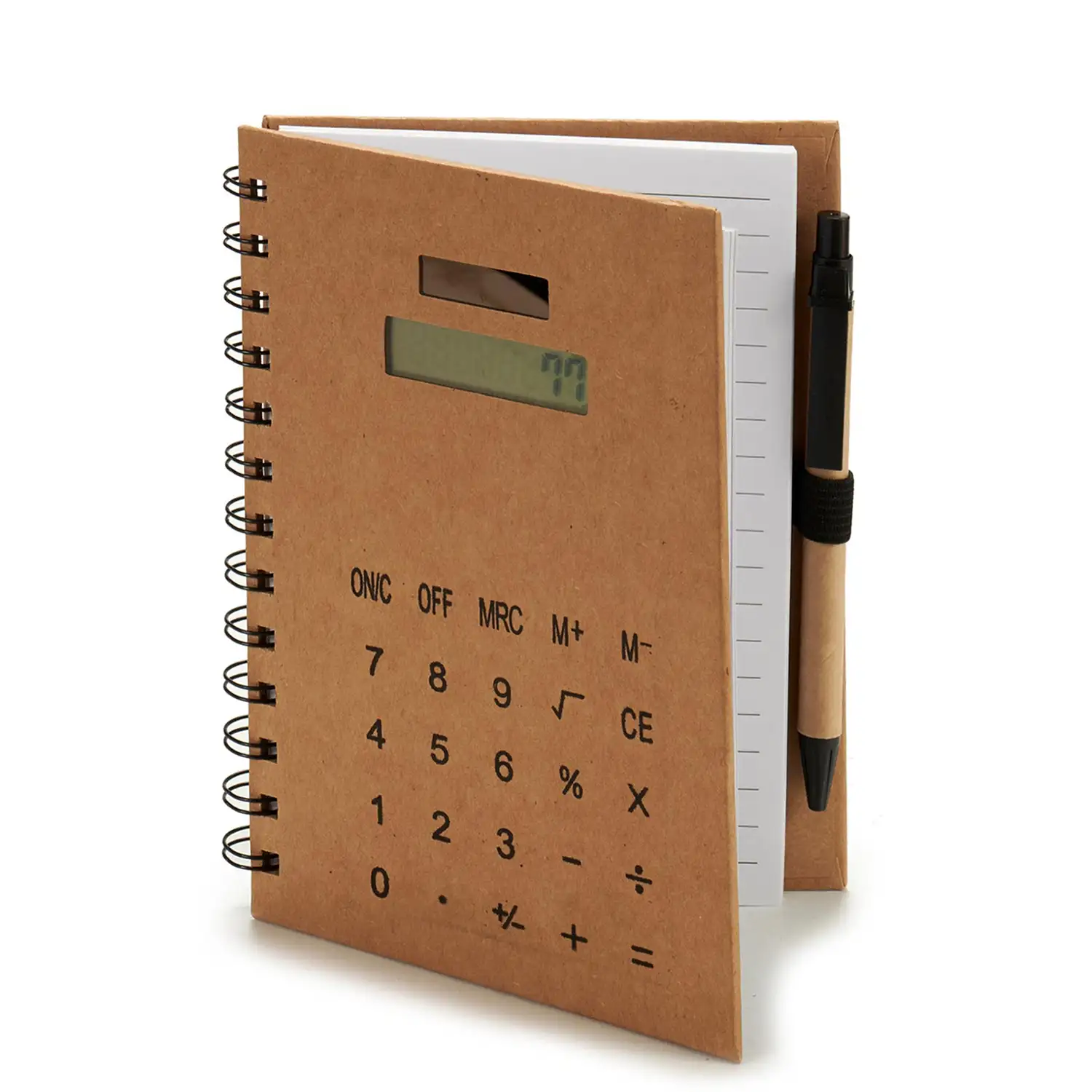 Cuaderno calculadora con bolígrafo 14 cm.
