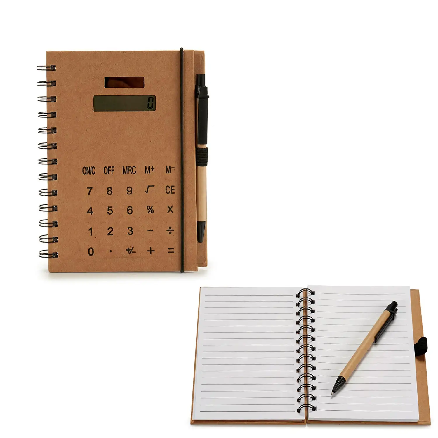 Cuaderno calculadora con bolígrafo 14 cm.