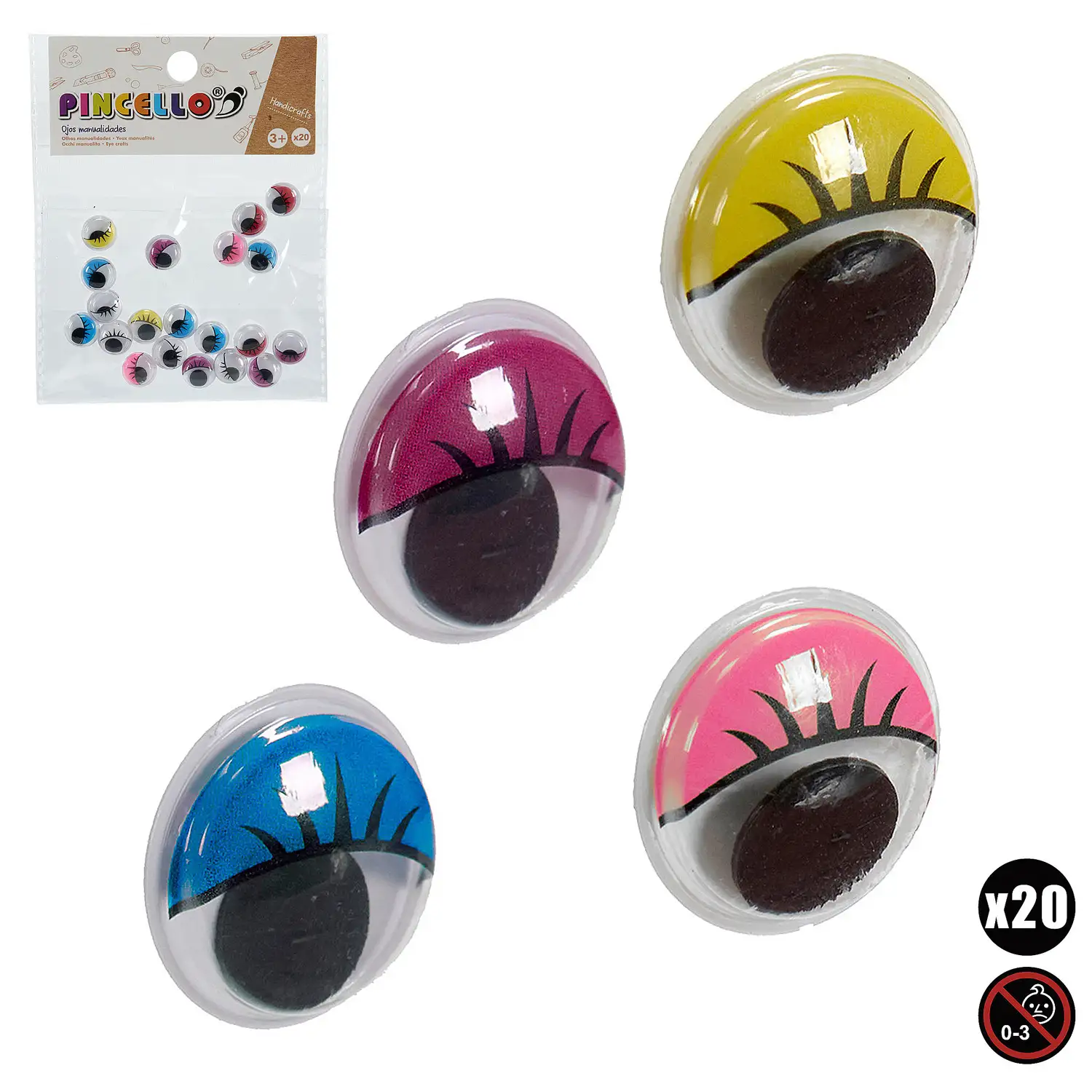 Set de 20 ojos para manualidades.