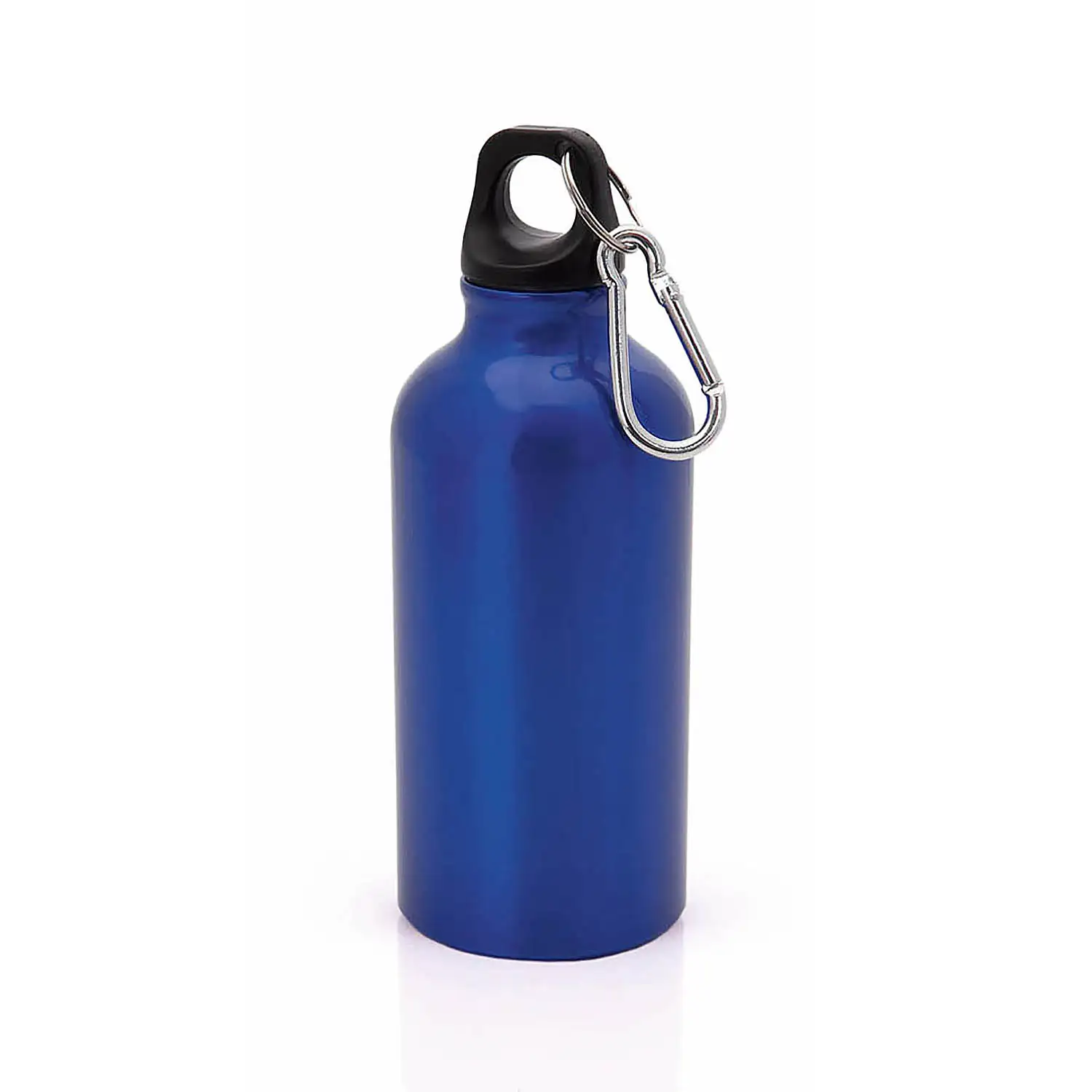 Bidón aluminio 400 ml con tapón seguridad y mosquetón