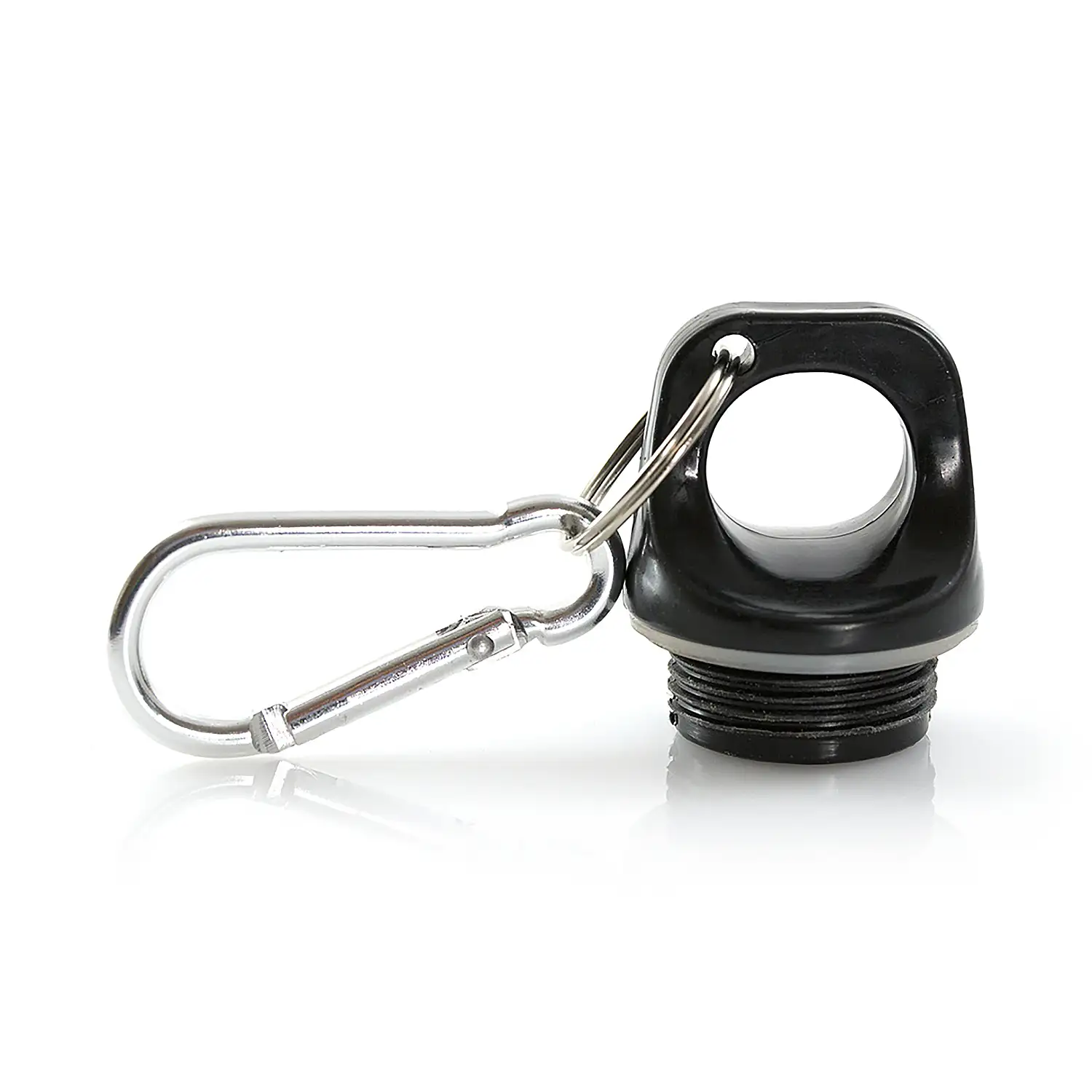 Bidón aluminio 400 ml con tapón seguridad y mosquetón