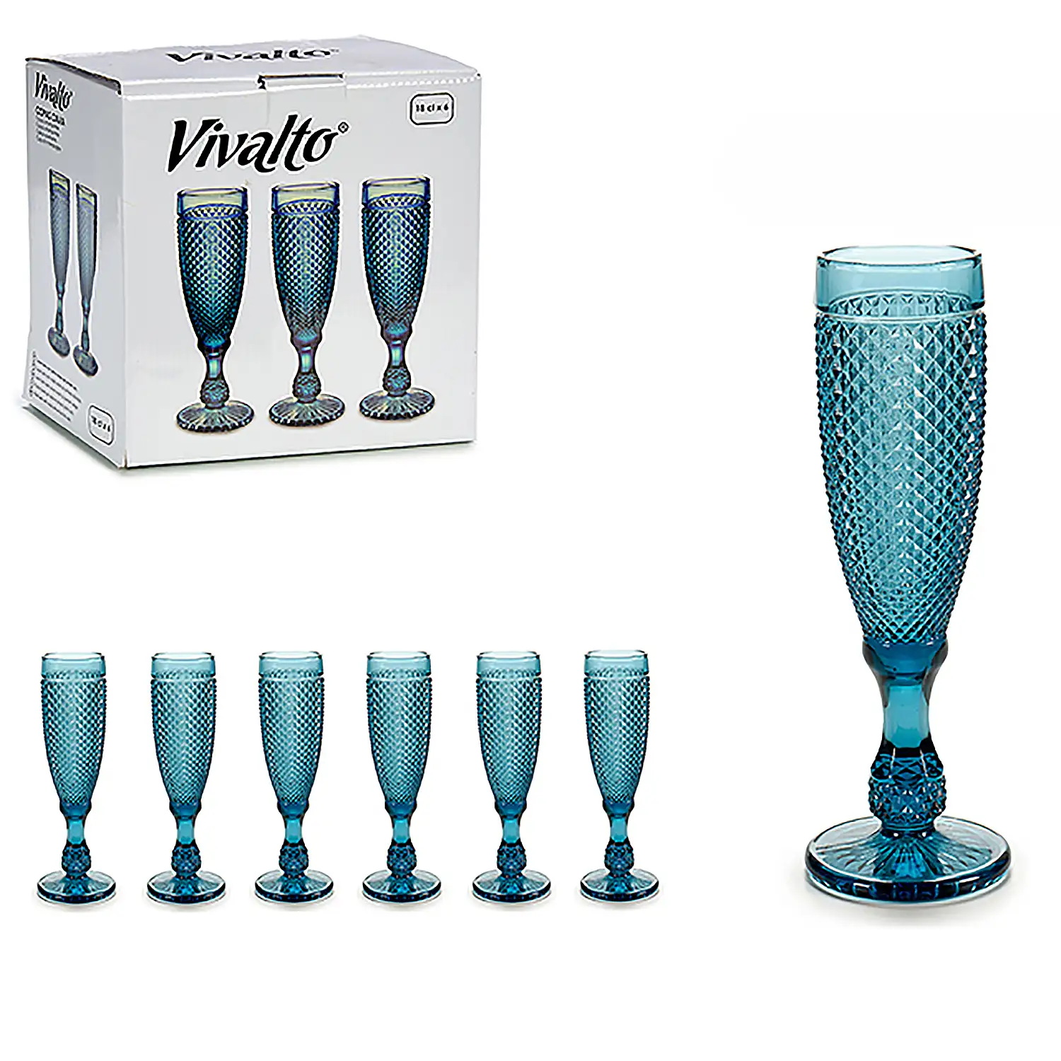 Set de 6 copas para cava 18 cl.