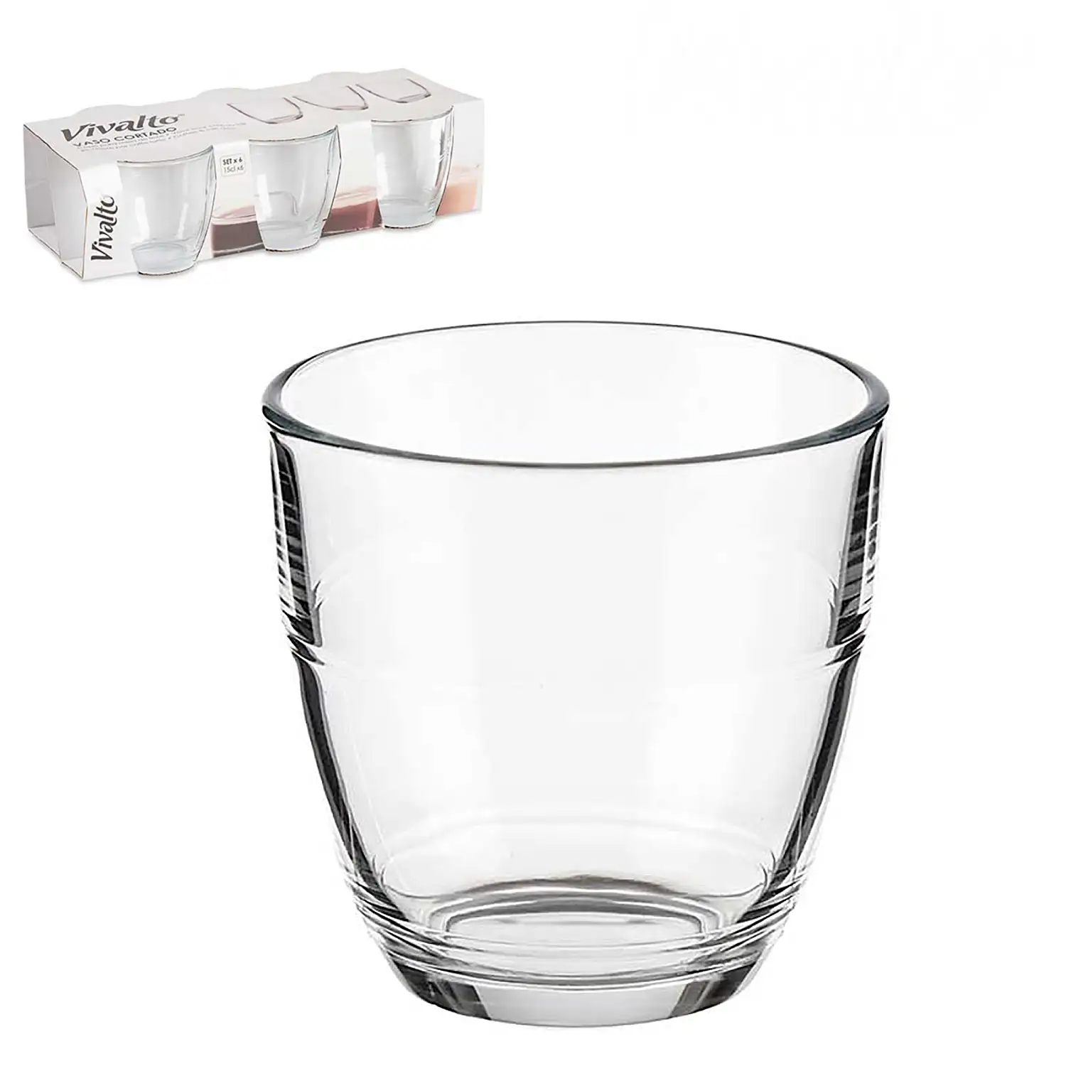 SET 6 VASOS CORTADO cristal 150ML