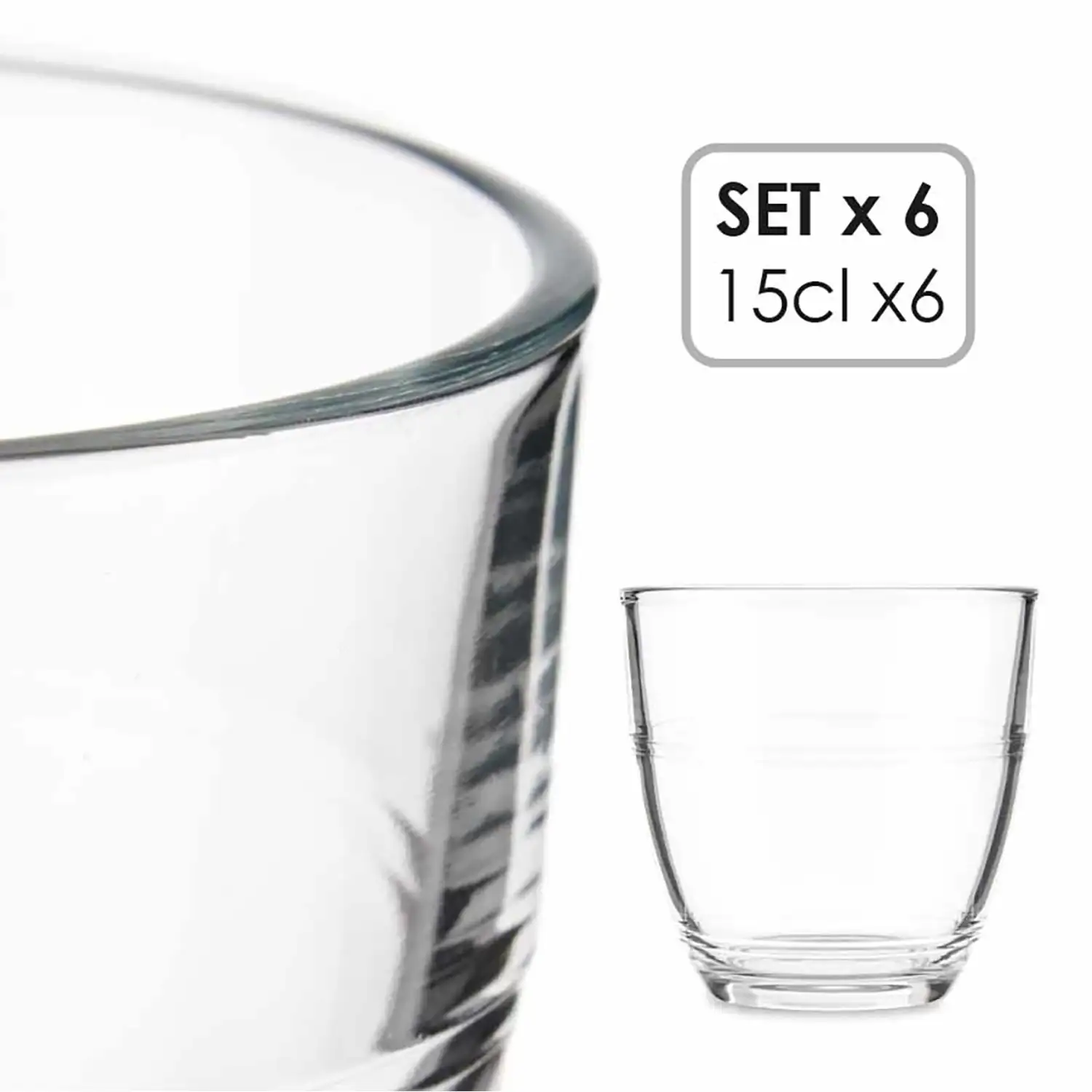 SET 6 VASOS CORTADO cristal 150ML