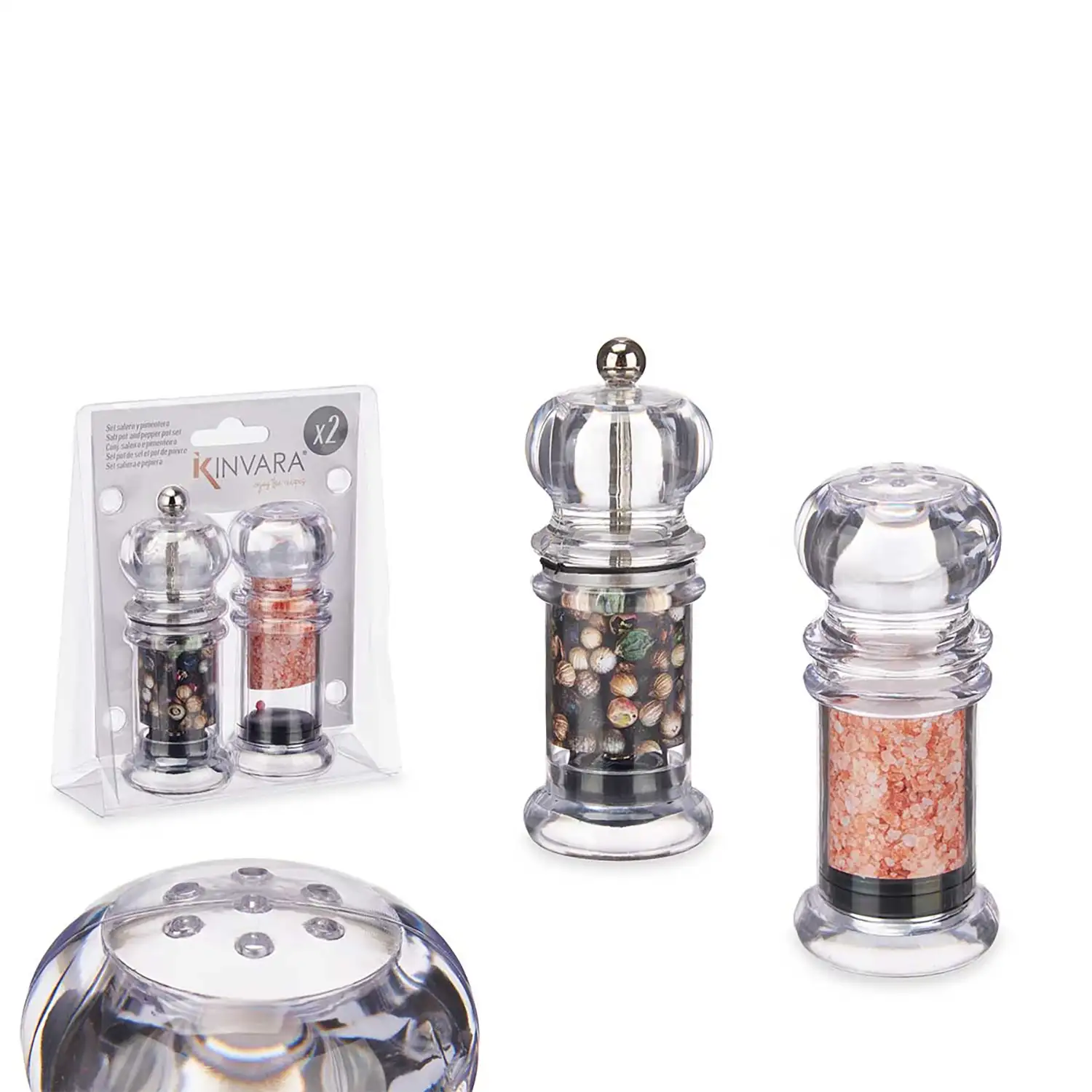 SET SALERO y PIMENTERO, 4 diam x 11 cm