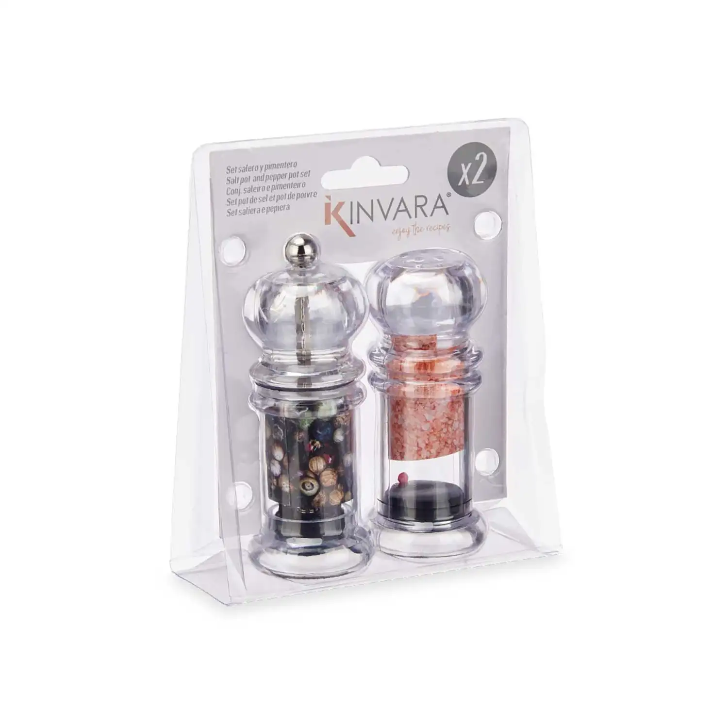 SET SALERO y PIMENTERO, 4 diam x 11 cm