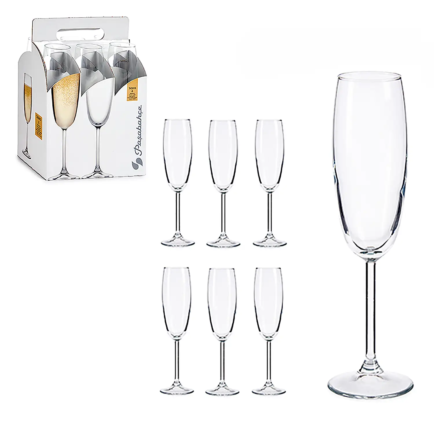 Set de 6 copas para champagne 220 ml.