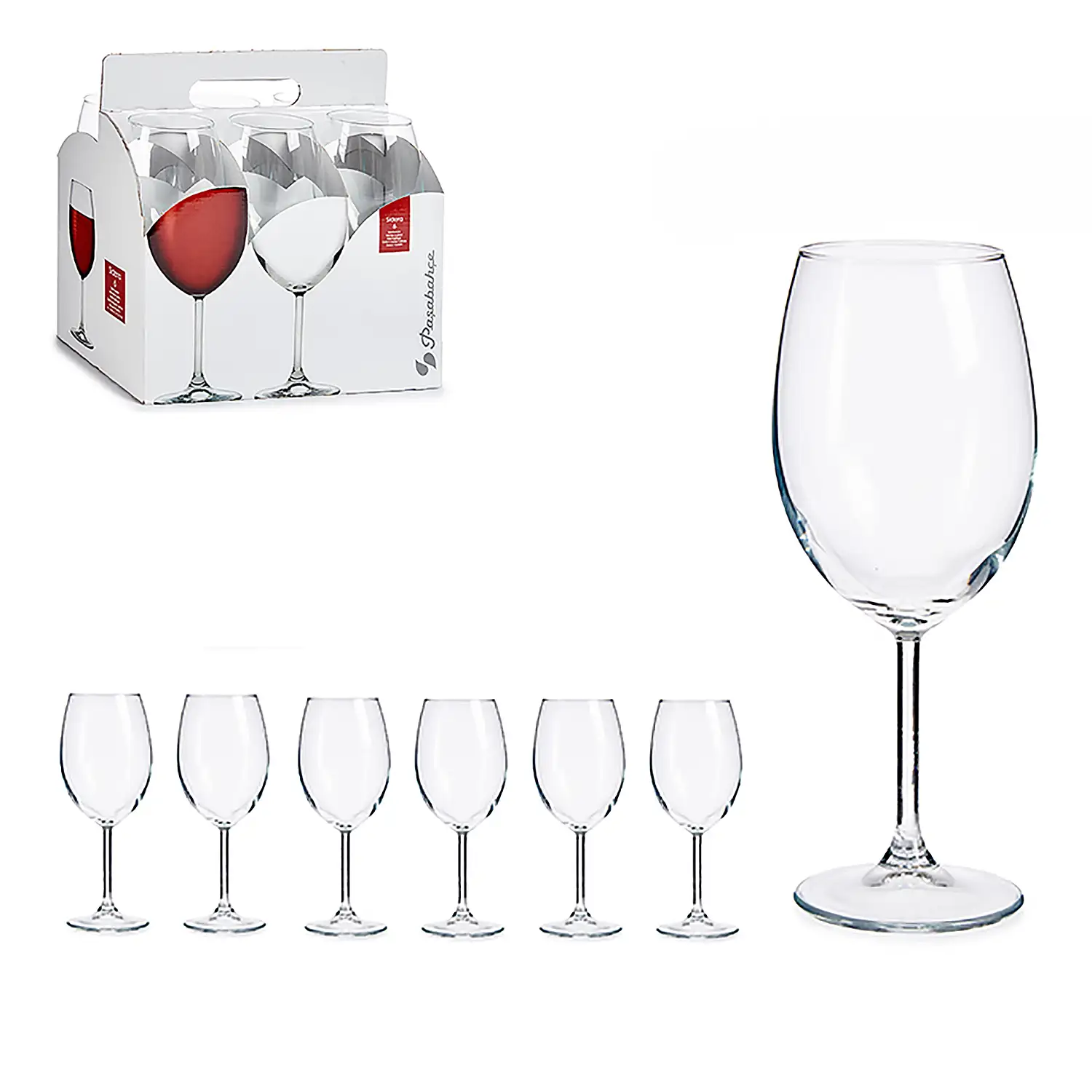 Set de 6 copas de vino 440 ml.