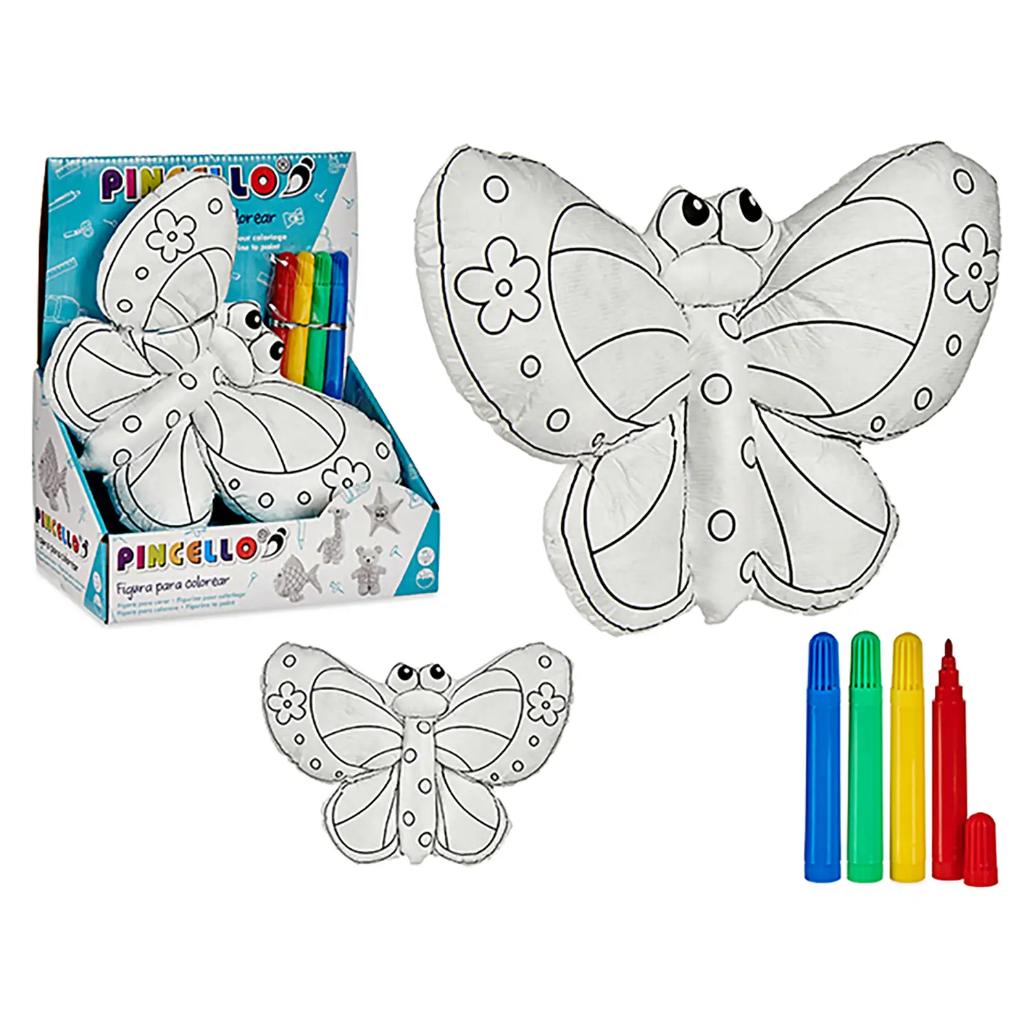 Peluche para pintar diseño mariposa.