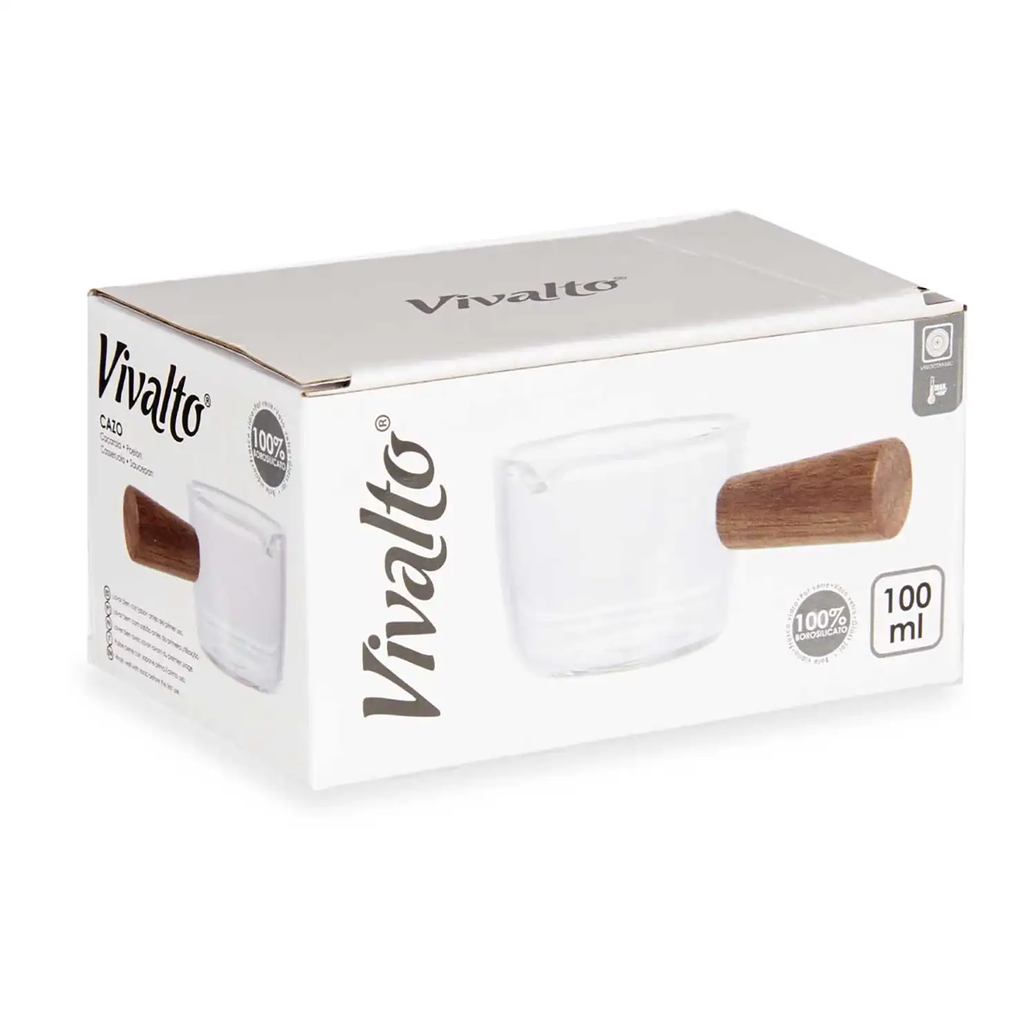 CAZO 100ML DE  BOROSILICATO MANGO MADERA