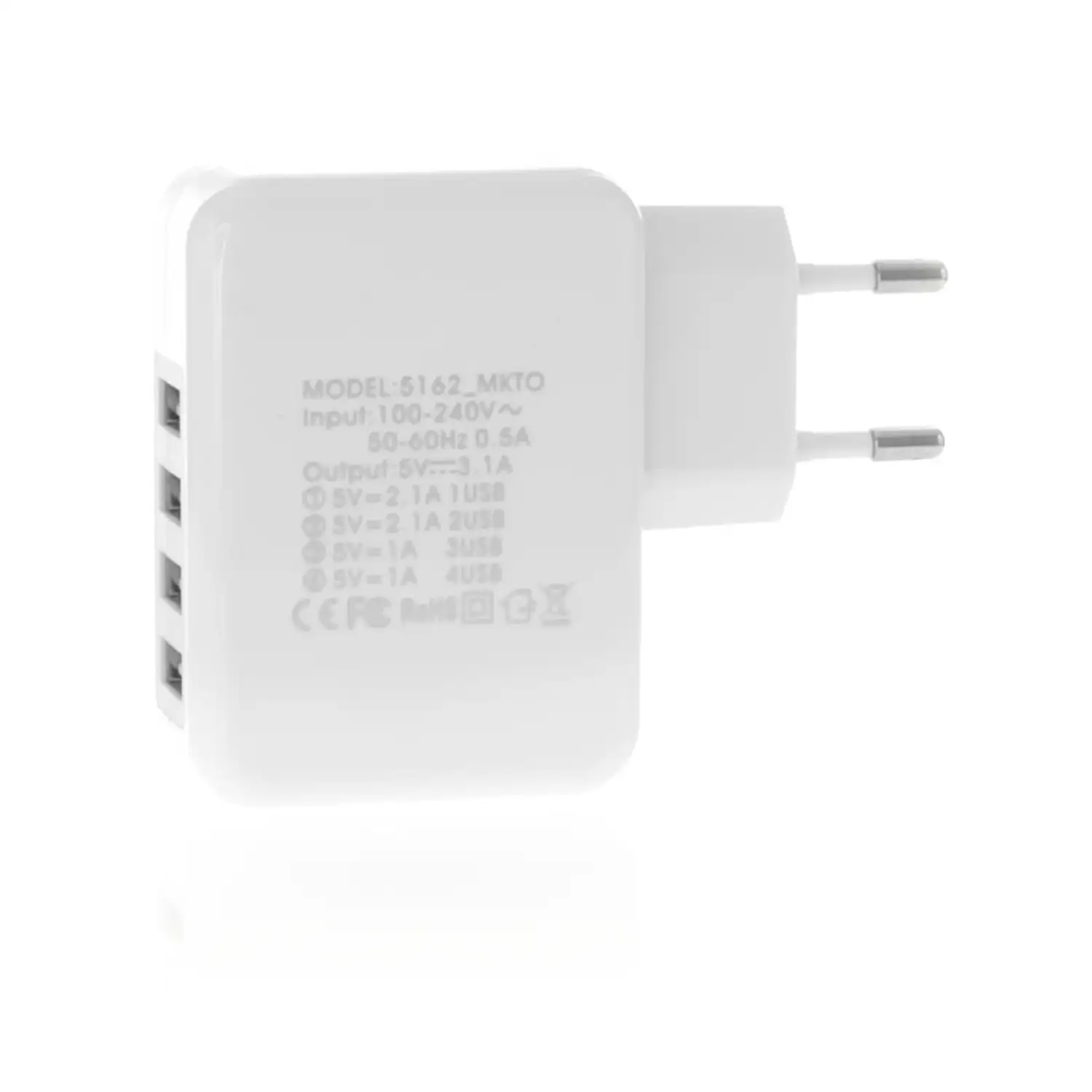 Cargador USB 4 Salidas USB. 3100 mA