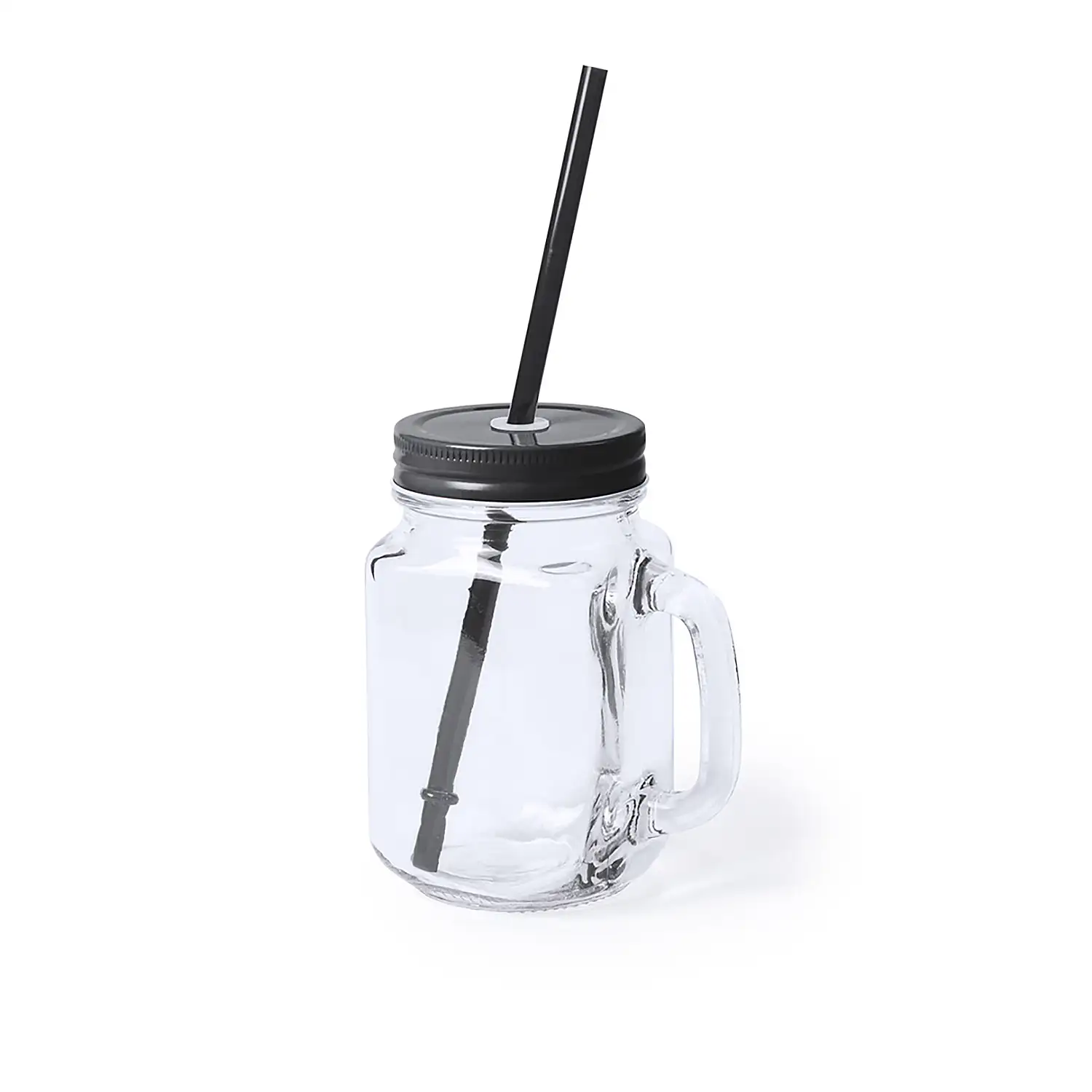Tarro cristal con pajita de 500 ml