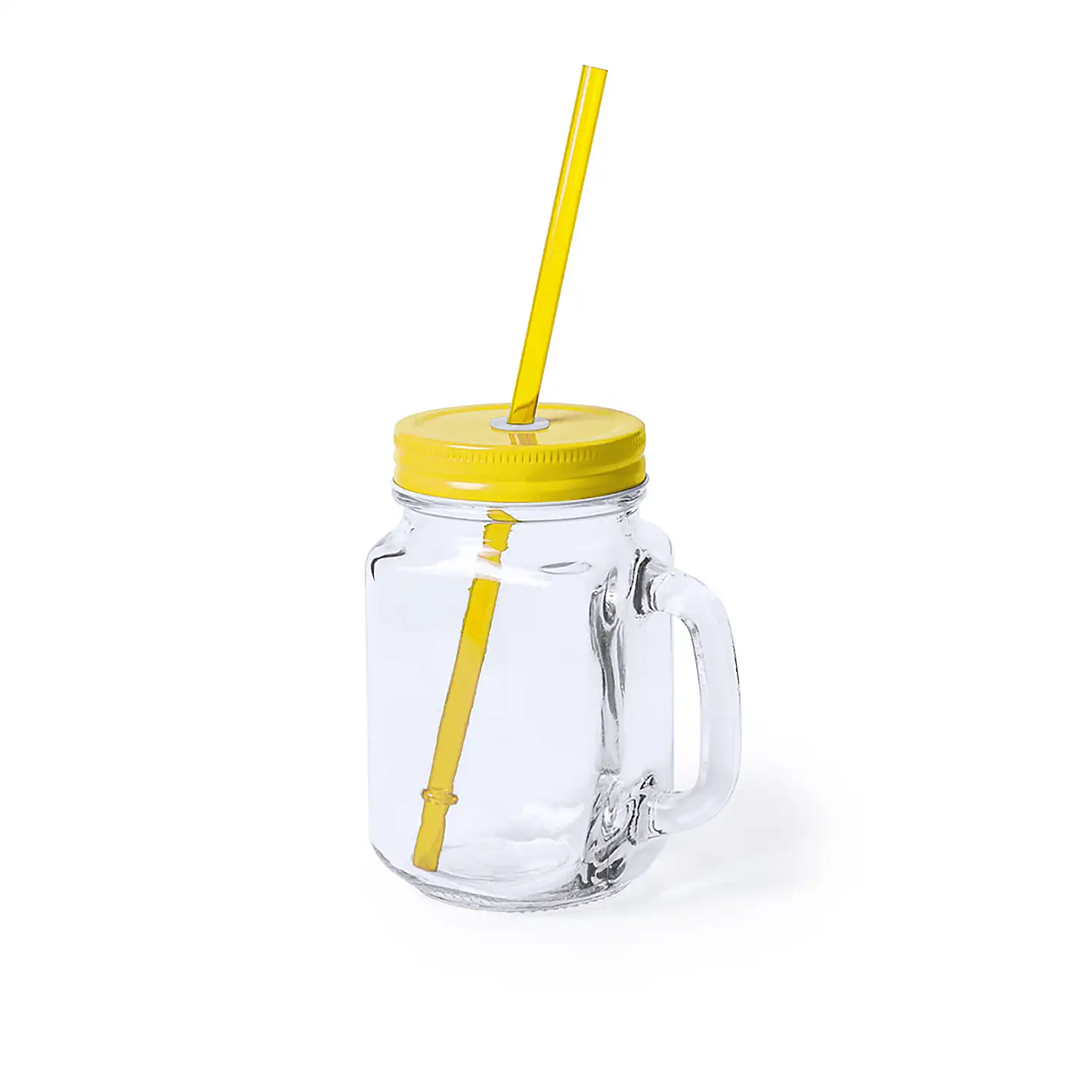 Tarro cristal con pajita de 500 ml