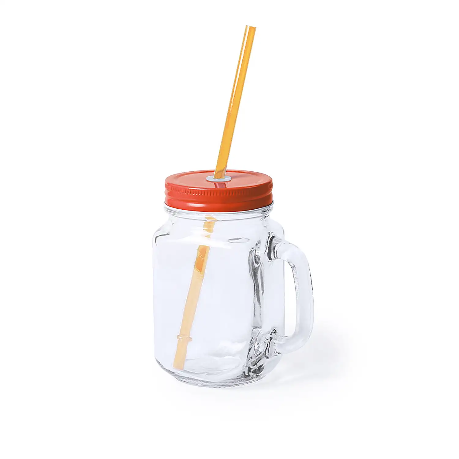 Tarro cristal con pajita de 500 ml