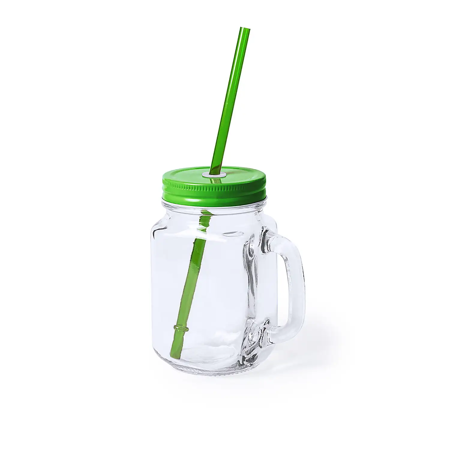 Tarro cristal con pajita de 500 ml