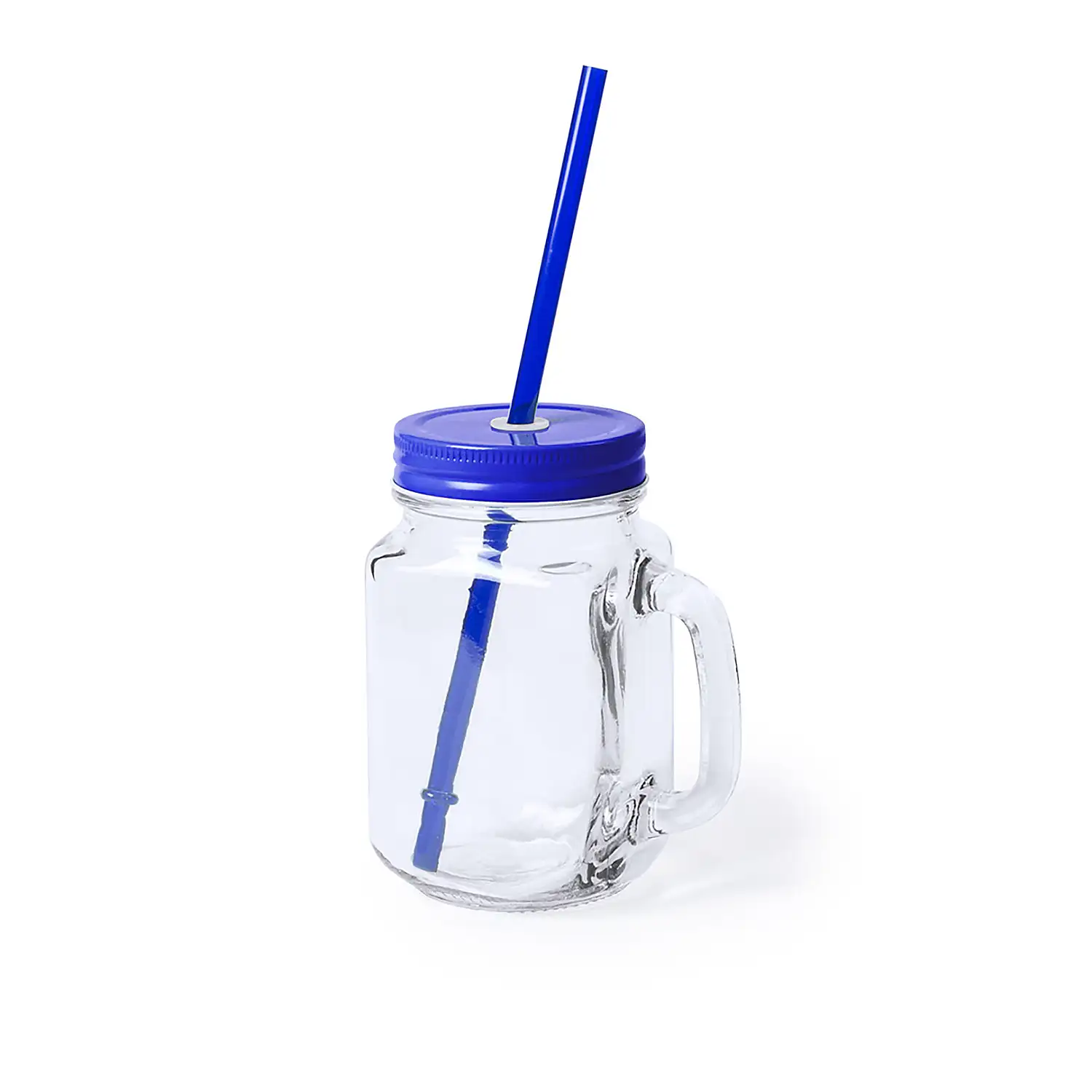 Tarro cristal con pajita de 500 ml