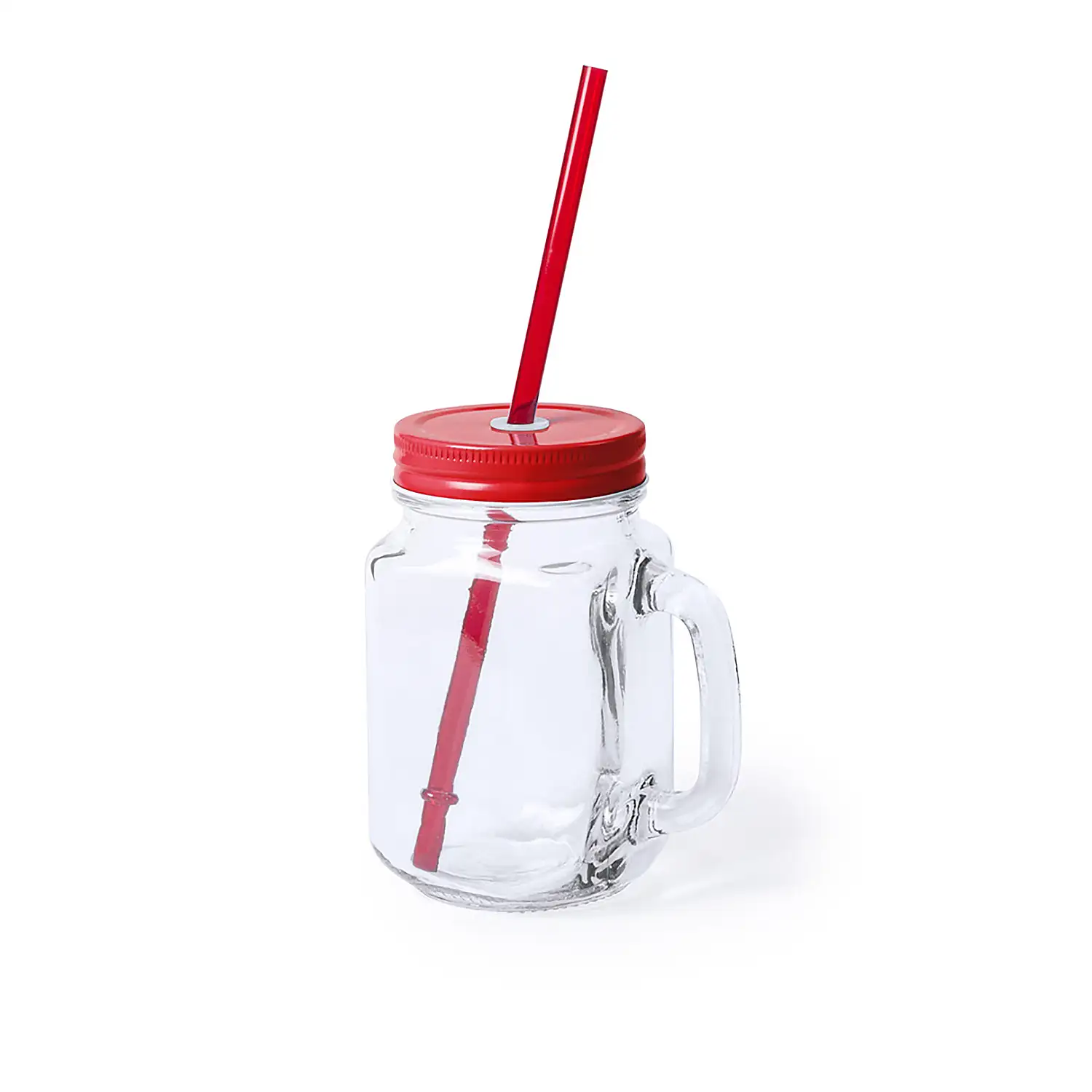 Tarro cristal con pajita de 500 ml