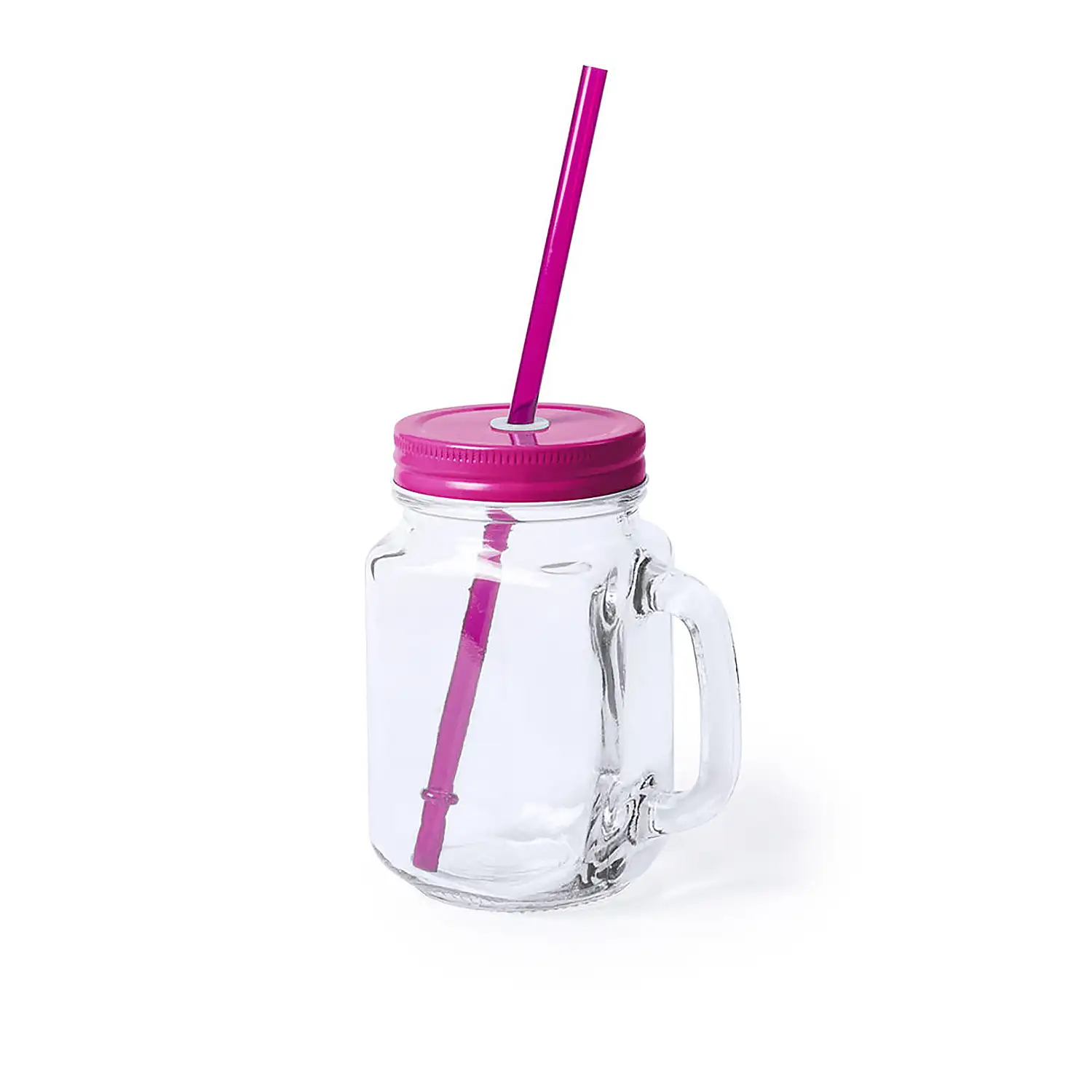 Tarro cristal con pajita de 500 ml