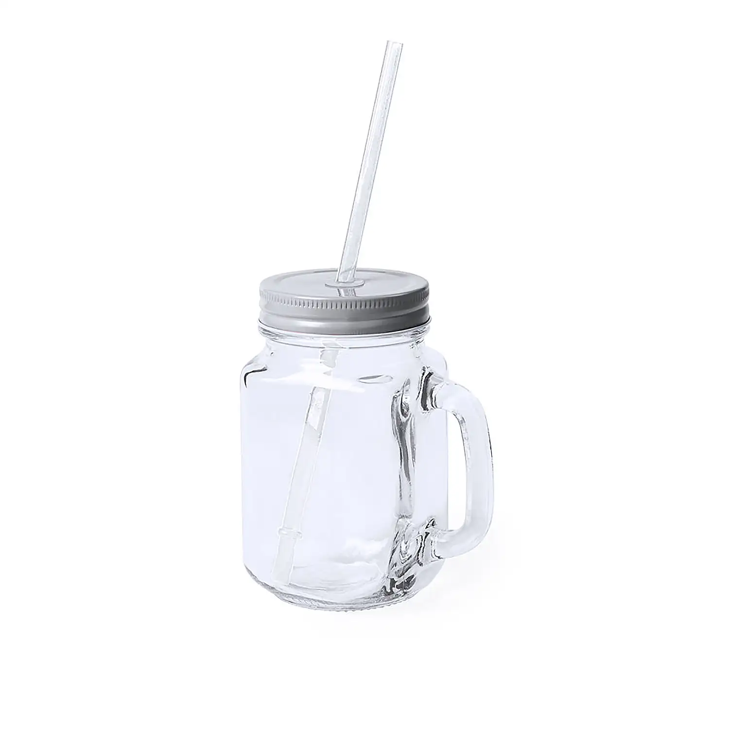 Tarro cristal con pajita de 500 ml