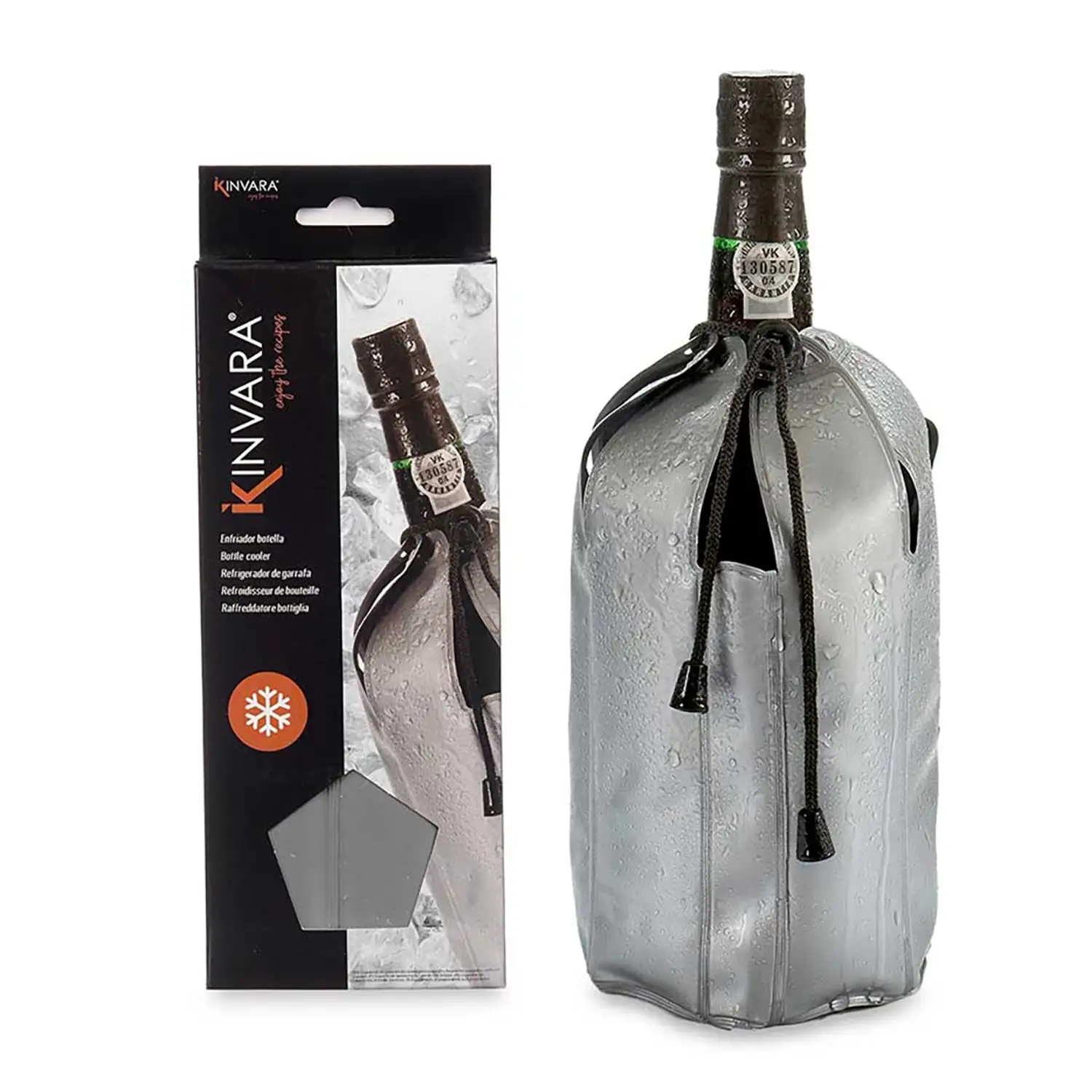ENFRIADOR BOTELLA VINO GRIS