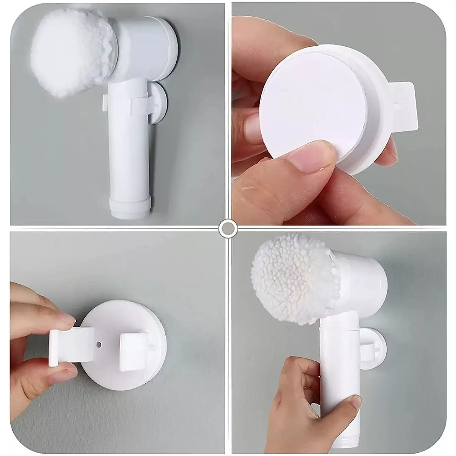Cepillo de limpieza recargable con 3 cabezales diferentes.