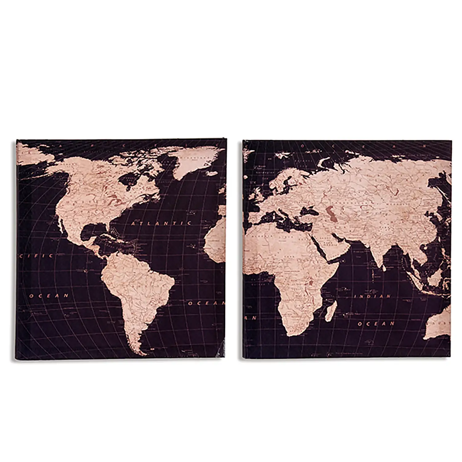 SET 2 LIENZOS 28X28 CM MAPA DEL MUNDO SURT 2