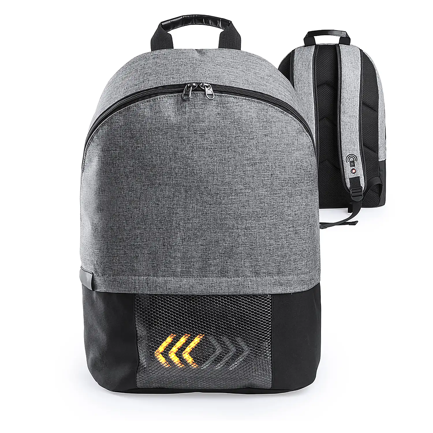 Mochila Indicador Luces Led Intermitentes. Bolsillo Acolchado para Portátil. Parte Trasera y Cintas Acolchadas. Conexión USB
