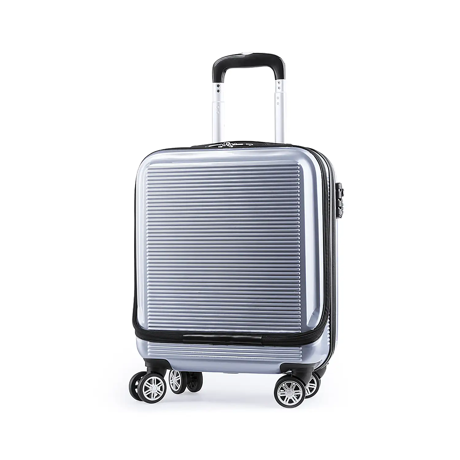 Trolley Rígido. 4 ruedas dobles giratorias. Bolsillo Acolchado para Portátil. Cierre Seguridad TSA