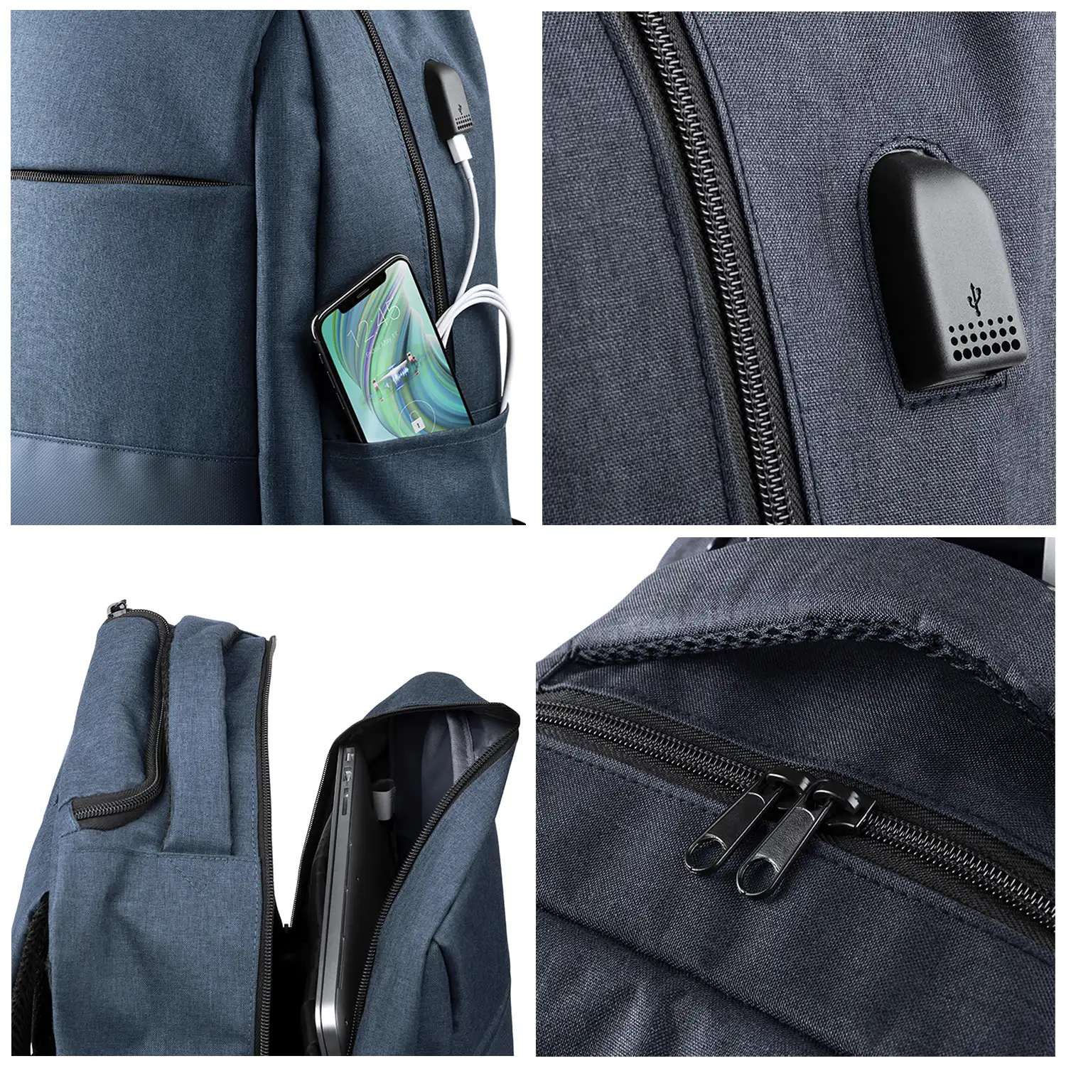 Mochila trolley Haltrix, con conexión USB, porta laptop 15 pulgadas y tablet hasta 10 pulgadas.