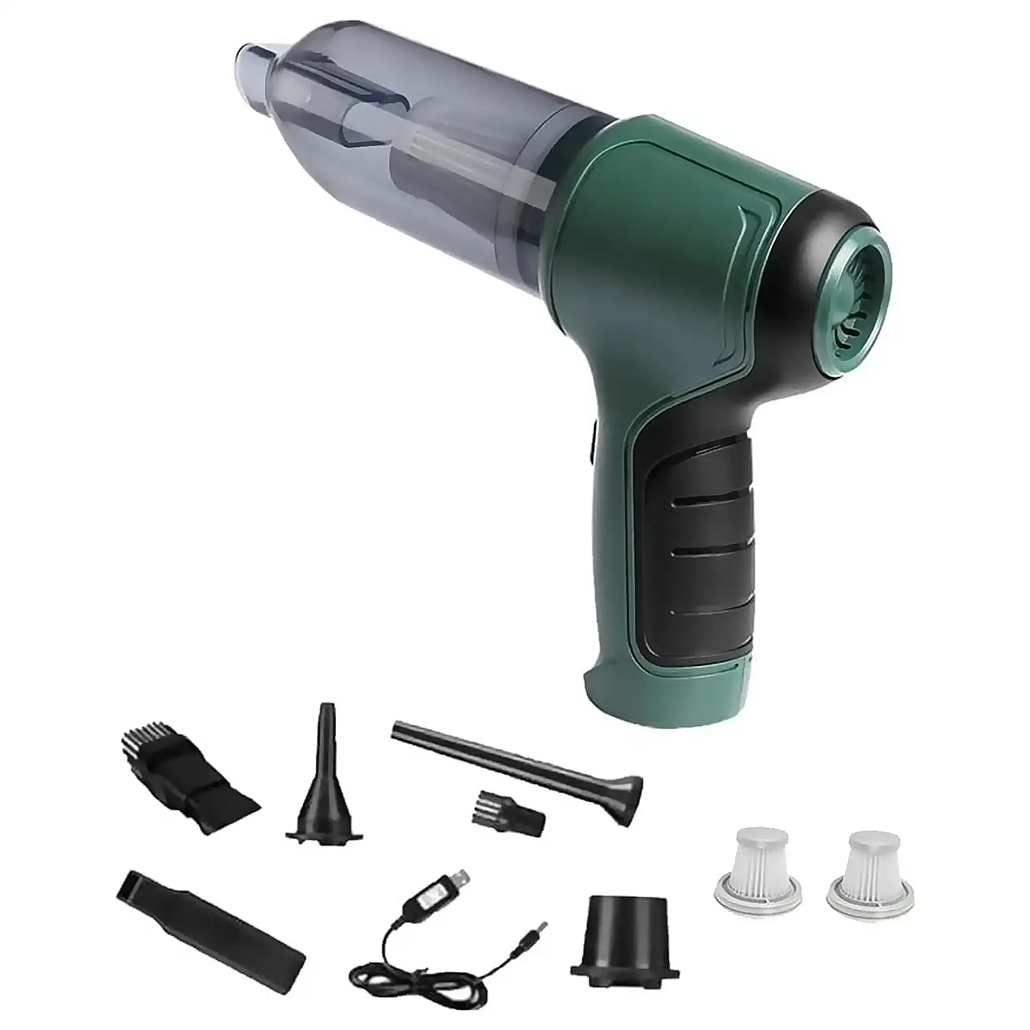 Aspirador y soplador de mano con 2 potencias y 120W.