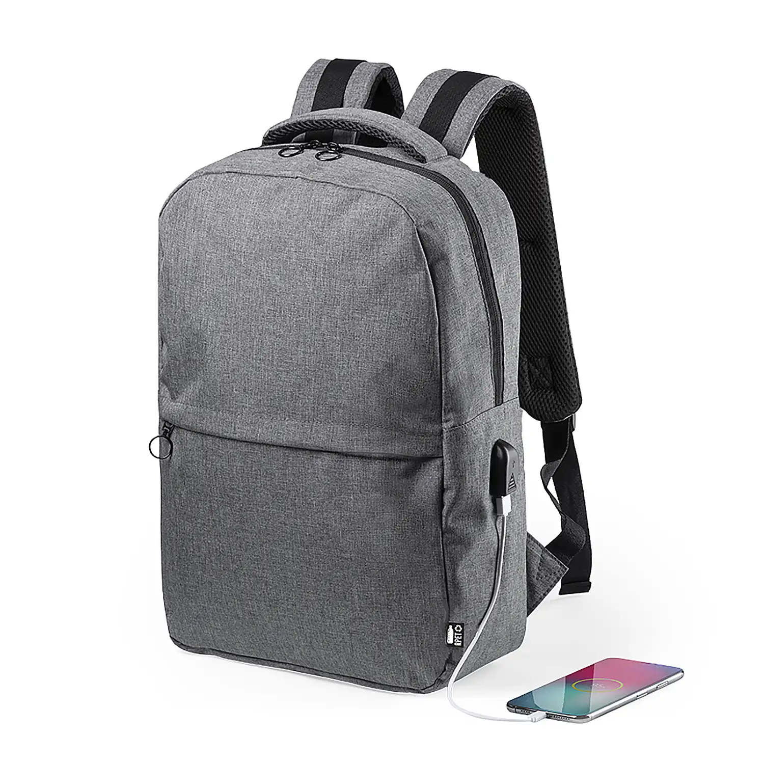 Mochila Conexión USB. Bolsillo Acolchado para Portátil y Tablet. Parte Trasera y Cintas Acolchadas