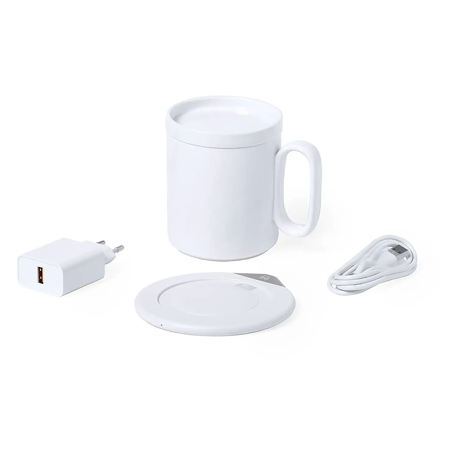 Calentador Tazas Cargador 350 ml. Inalámbrico 15W. Conexión USB