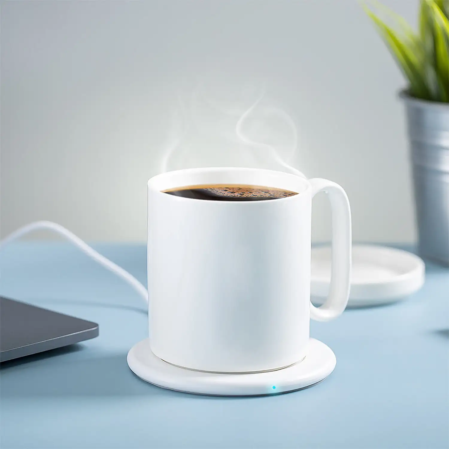 Calentador Tazas Cargador 350 ml. Inalámbrico 15W. Conexión USB