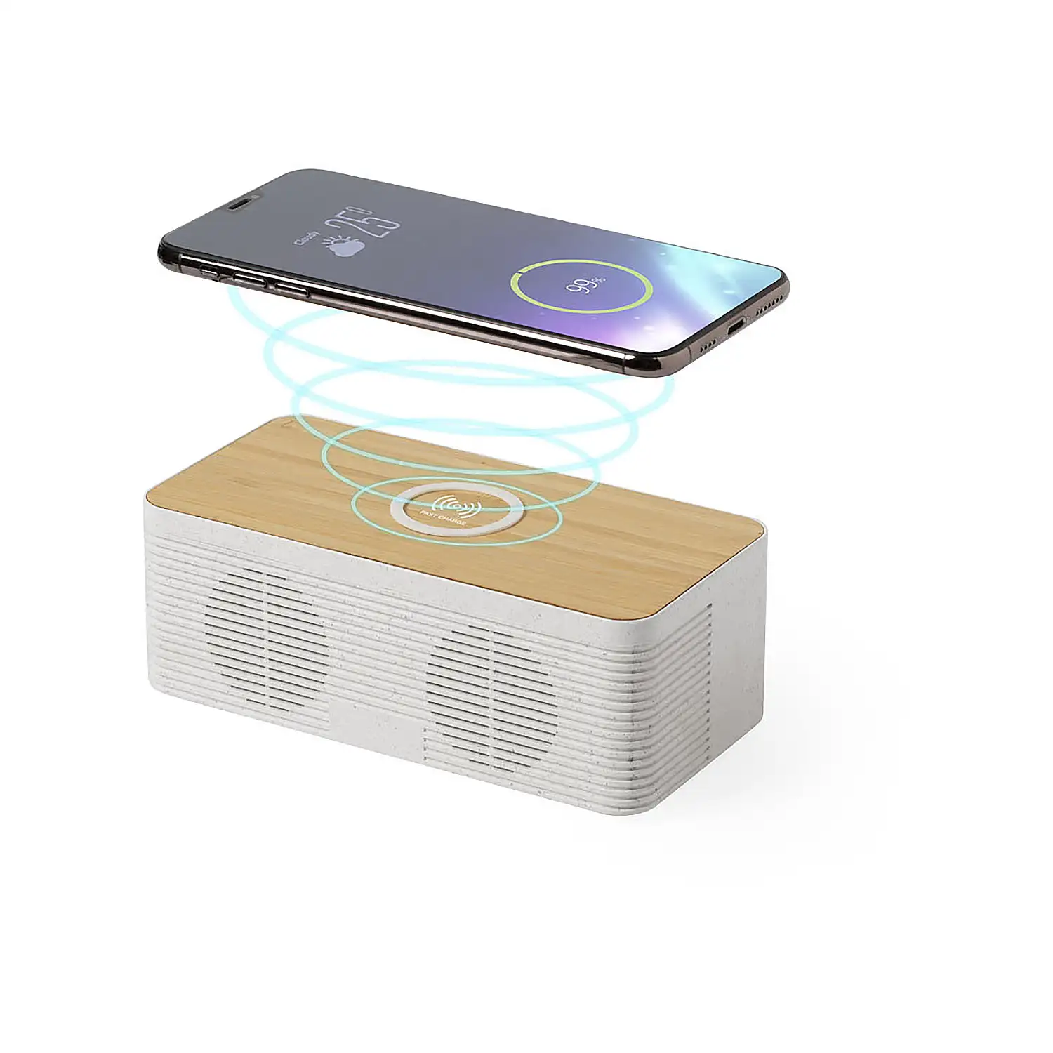 Altavoz Cargador Inalámbrico 10W carga rápida . Conexión Bluetooth. Potencia Sonido 5W. Batería 1.200 mAh